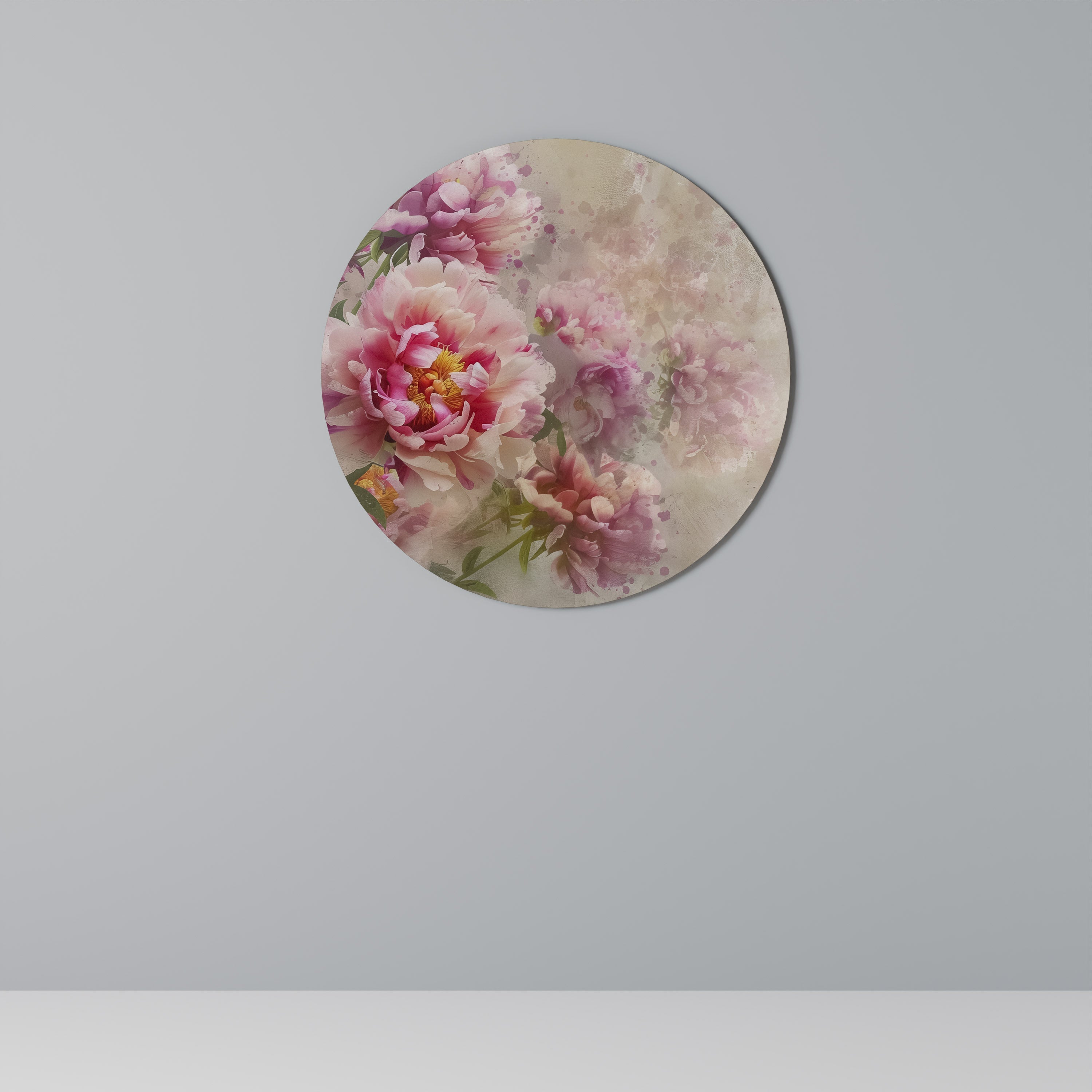 PEONY WHISPER Runde Wandkunst