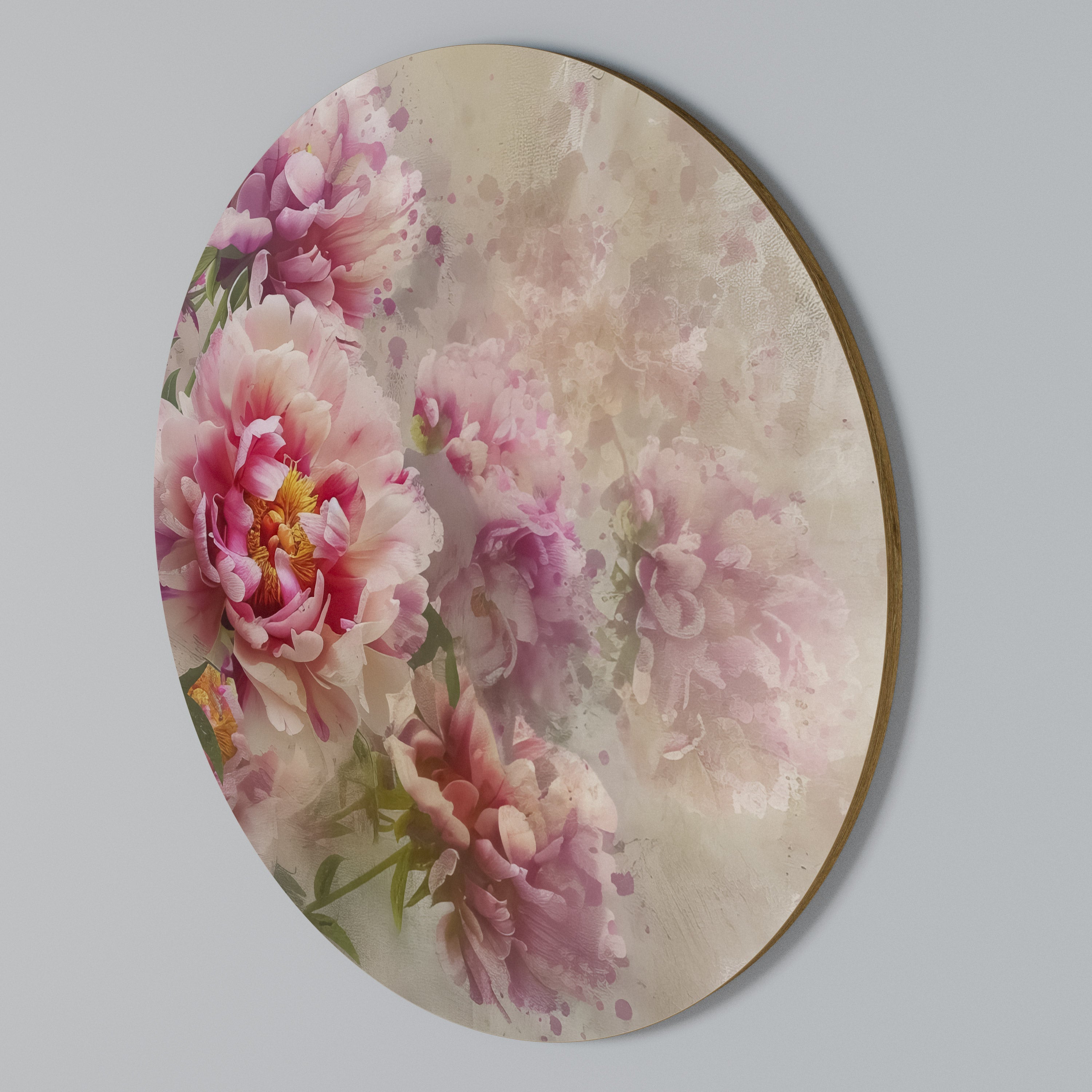 PEONY WHISPER Rundes Wandbild
