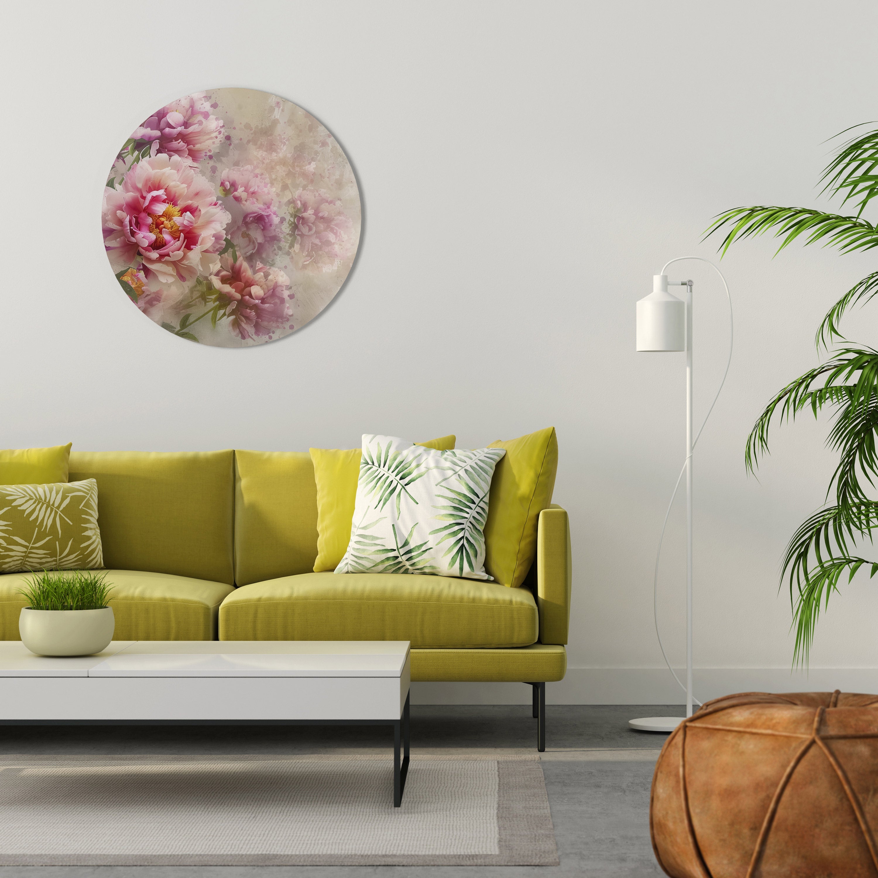 PEONY WHISPER Runde Wandkunst