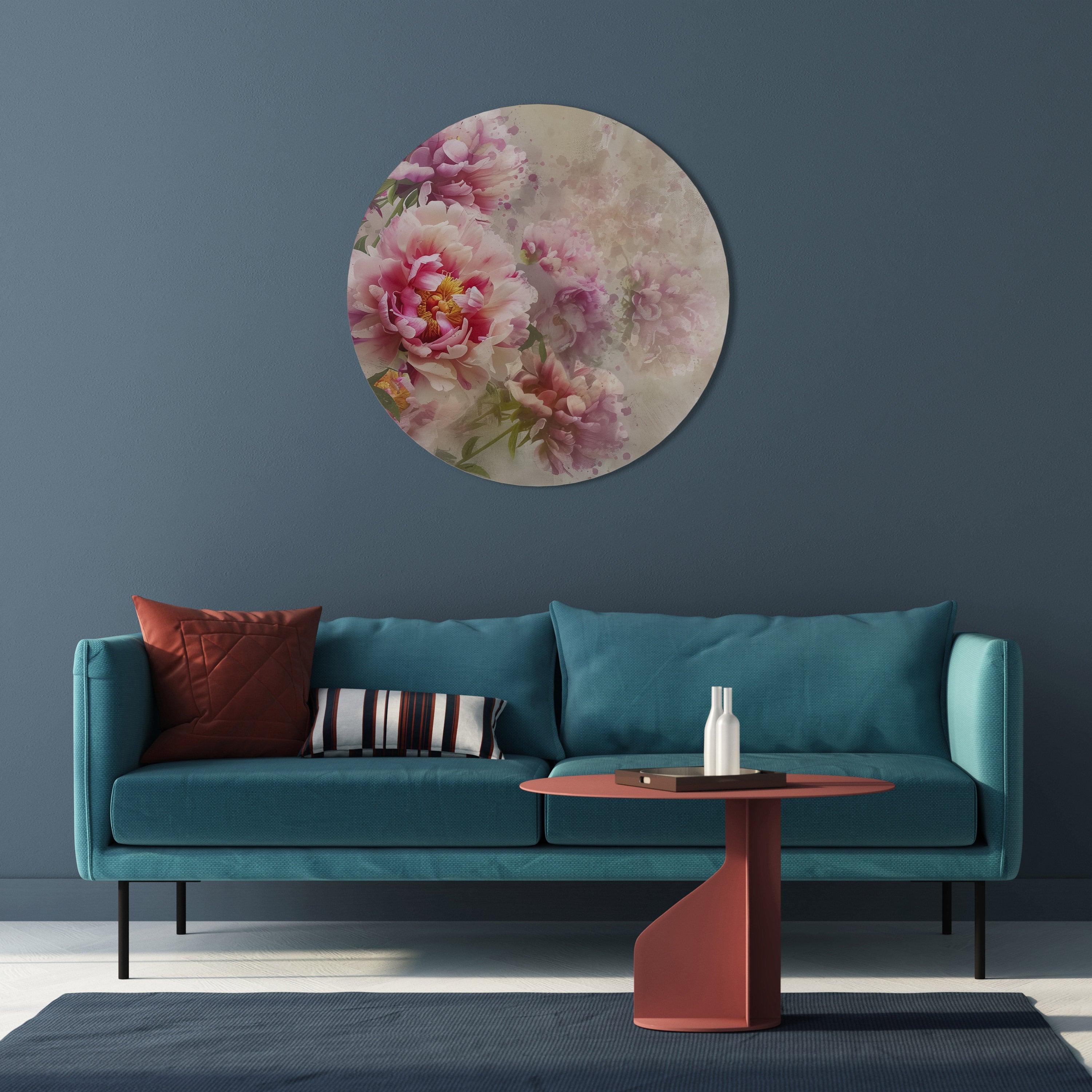 PEONY WHISPER Runde Wandkunst