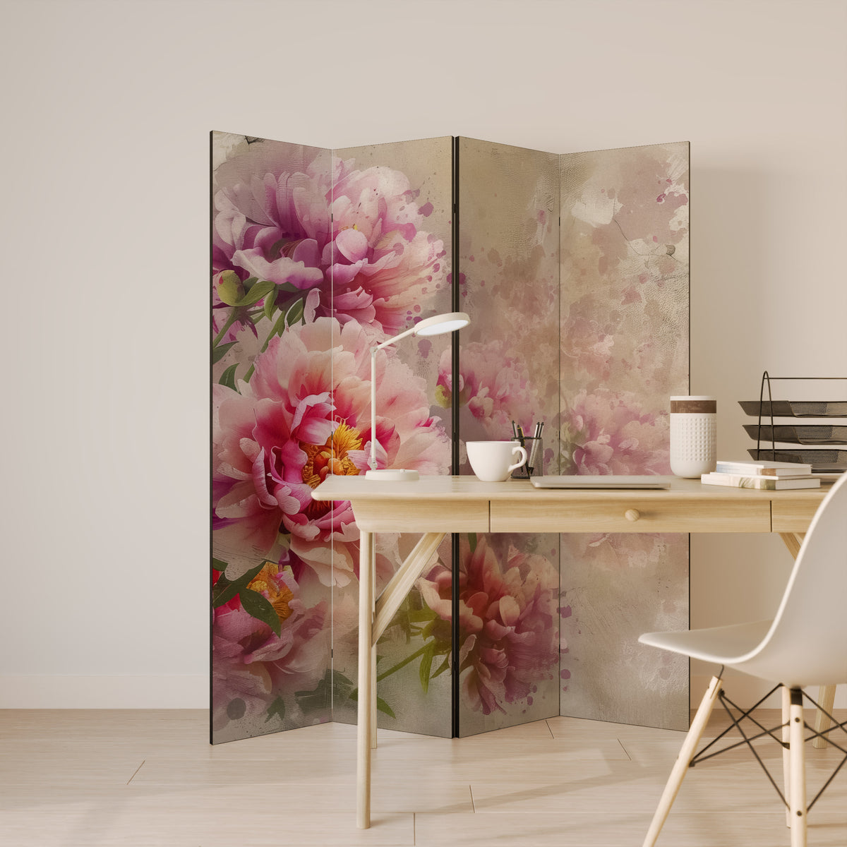 PEONY WHISPER 4-teiliger Paravent