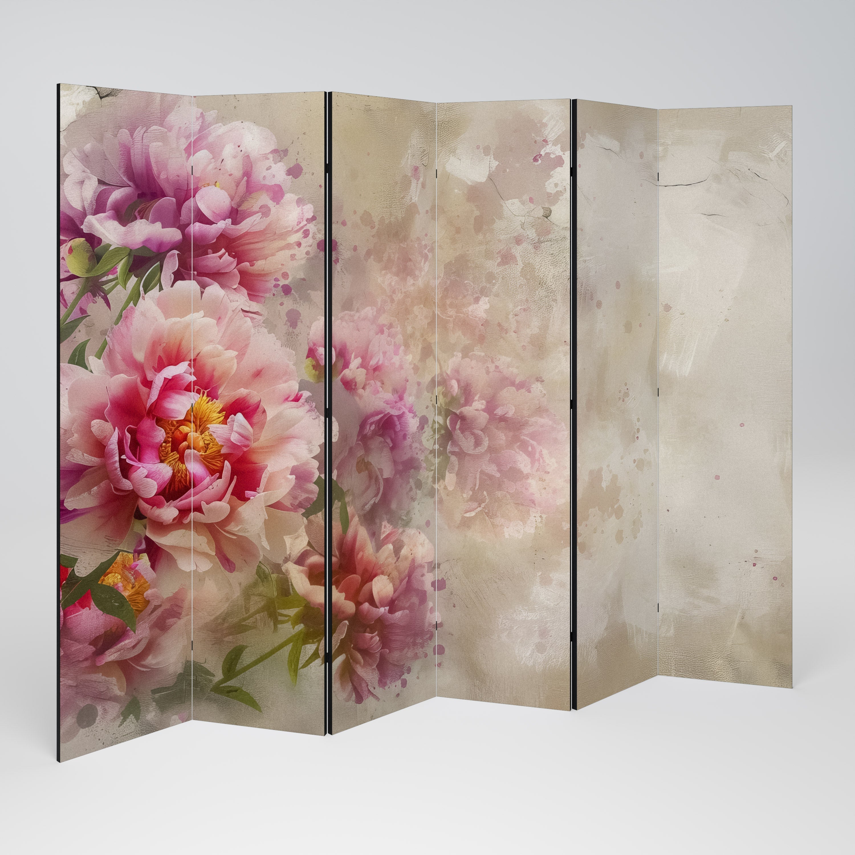 PEONY WHISPER Dekorativer 6-teiliger Raumteiler