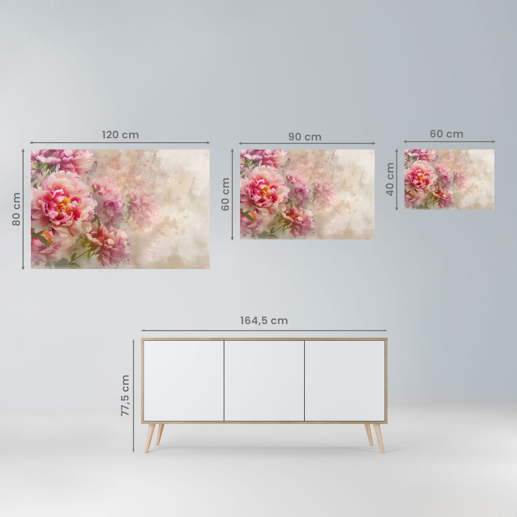 Horizontales Poster „PEONY WHISPER“ zum Abziehen und Aufkleben