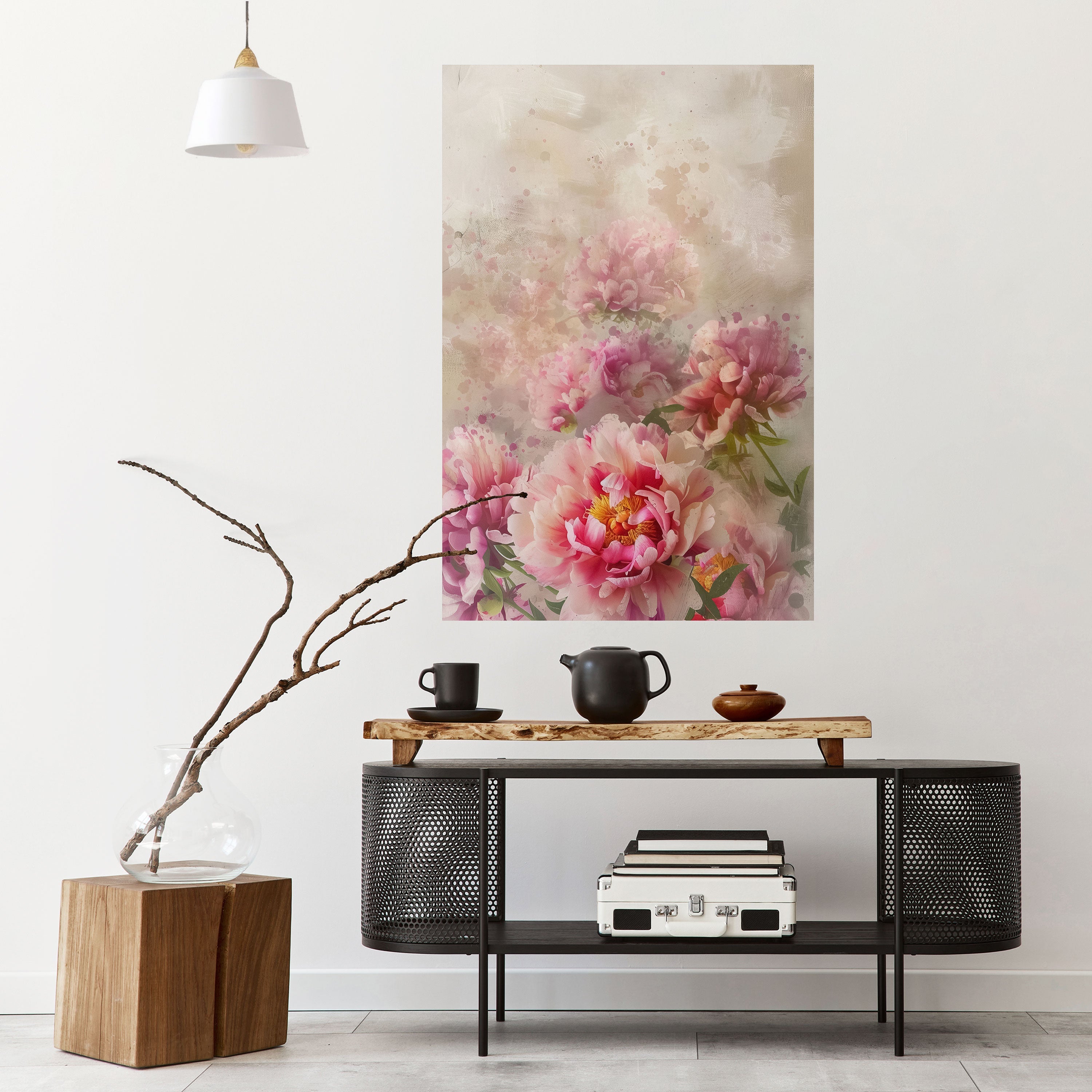 PEONY WHISPER Vertikales Poster zum Abziehen und Aufkleben