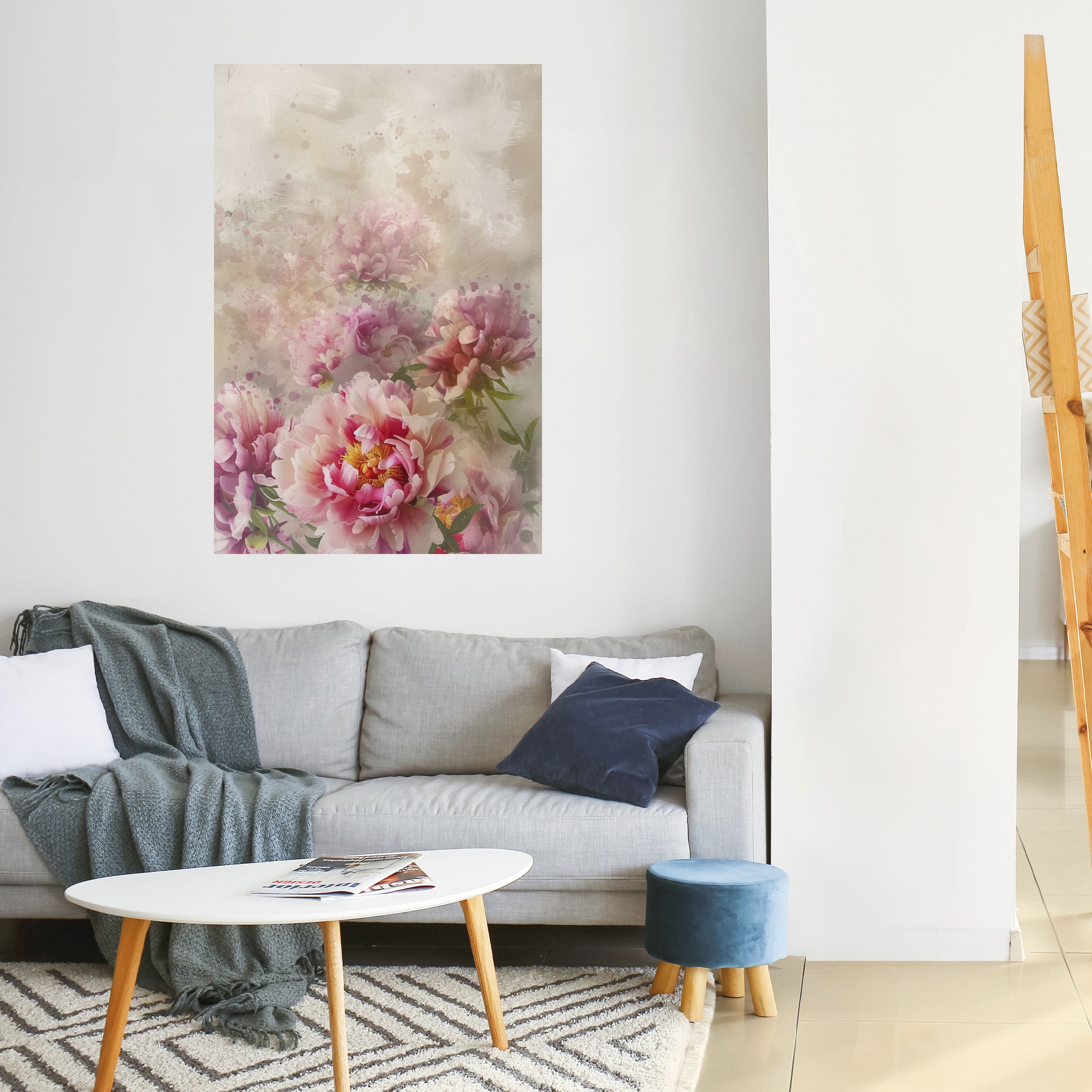 PEONY WHISPER Vertikales Poster zum Abziehen und Aufkleben