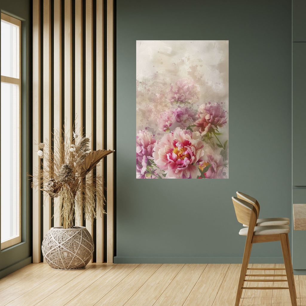 PEONY WHISPER Vertikales Poster zum Abziehen und Aufkleben
