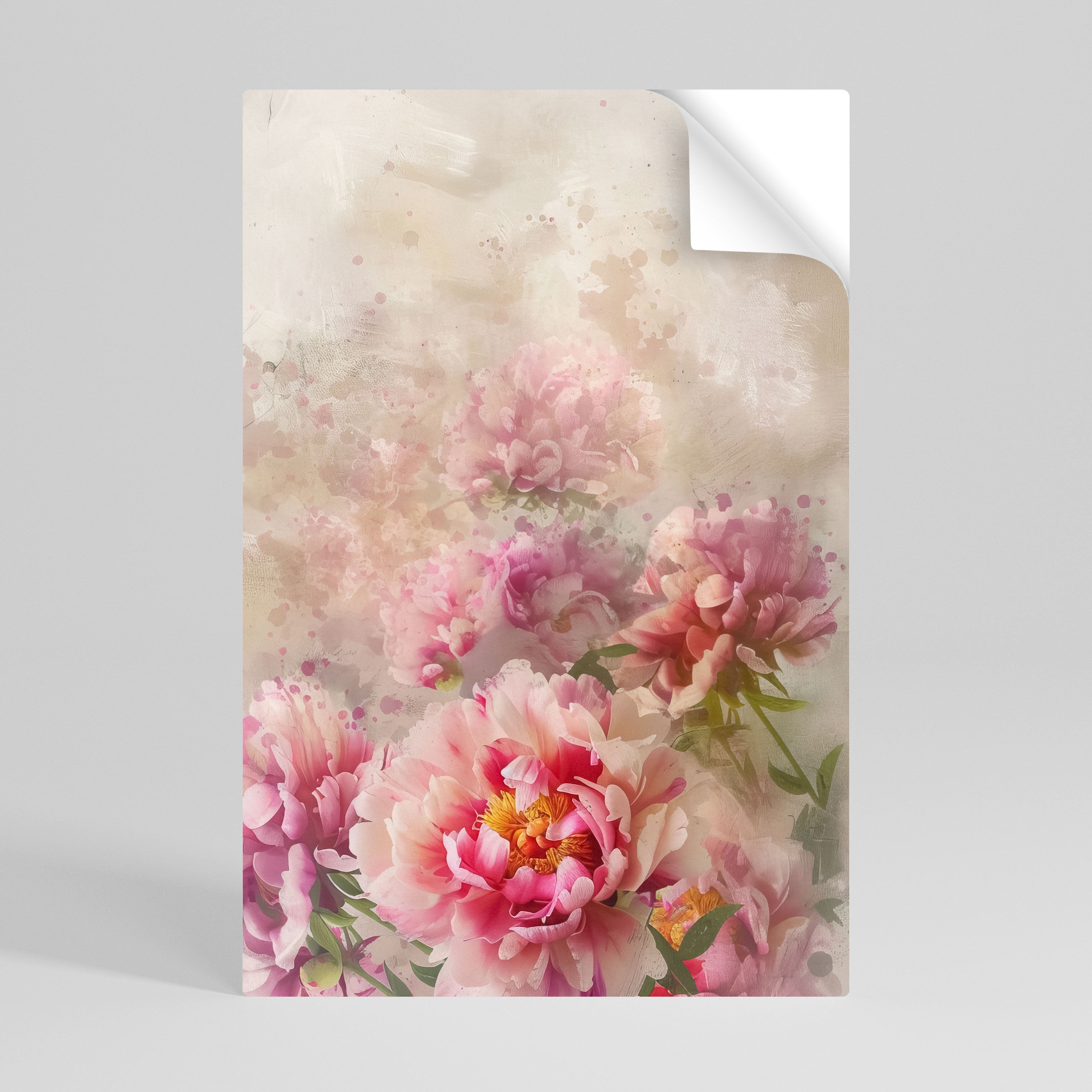 PEONY WHISPER Vertikales Poster zum Abziehen und Aufkleben