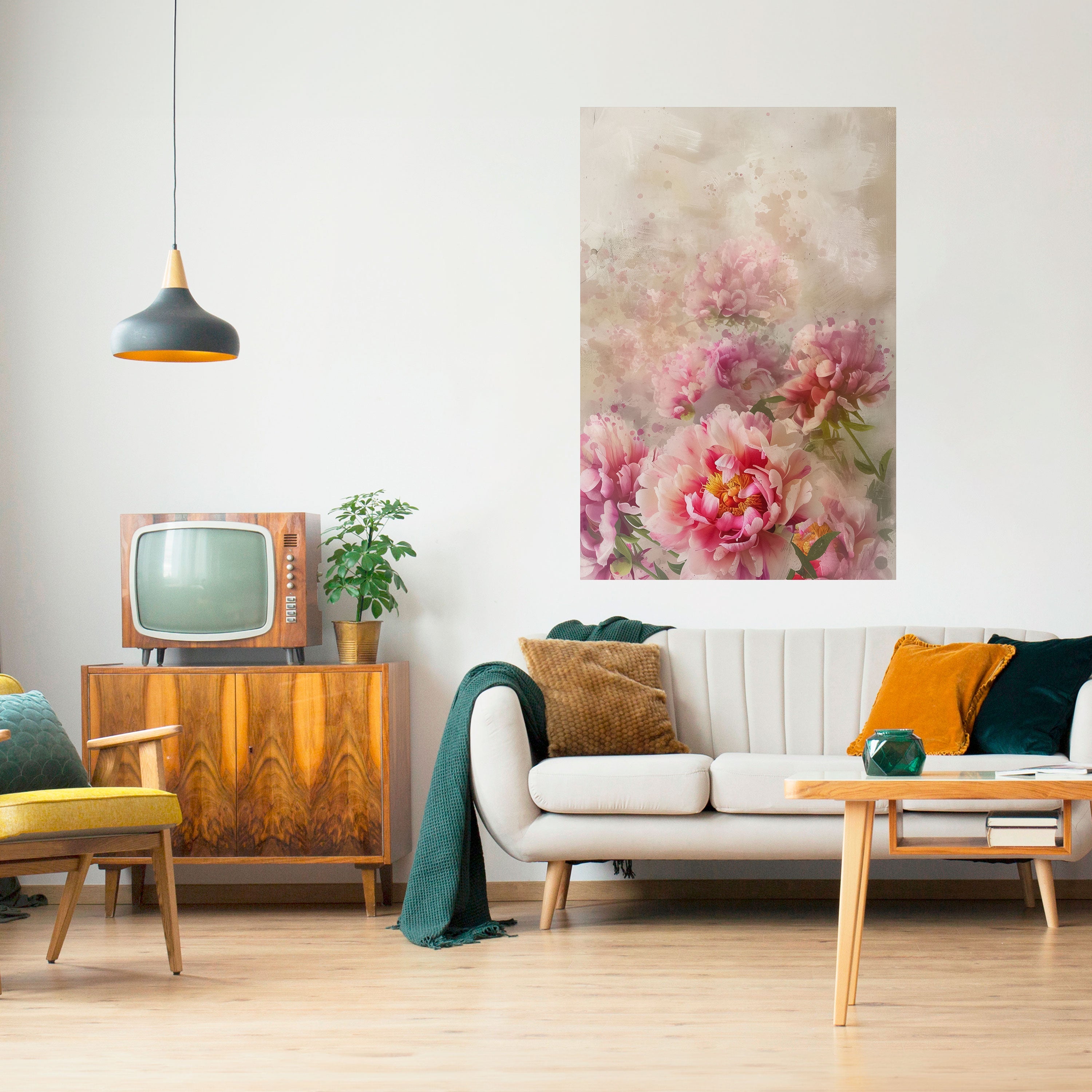 PEONY WHISPER Vertikales Poster zum Abziehen und Aufkleben