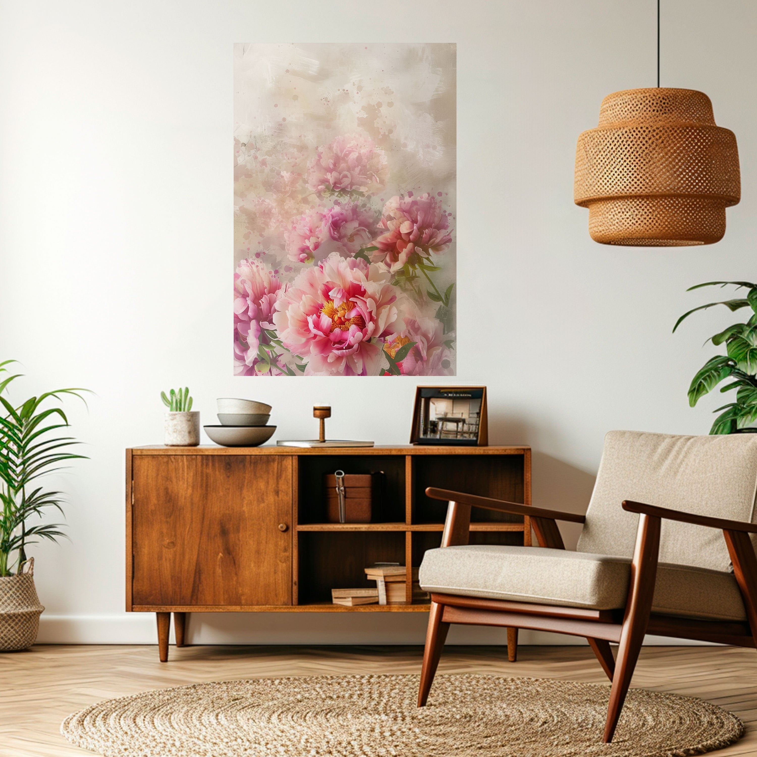 PEONY WHISPER Vertikales Poster zum Abziehen und Aufkleben