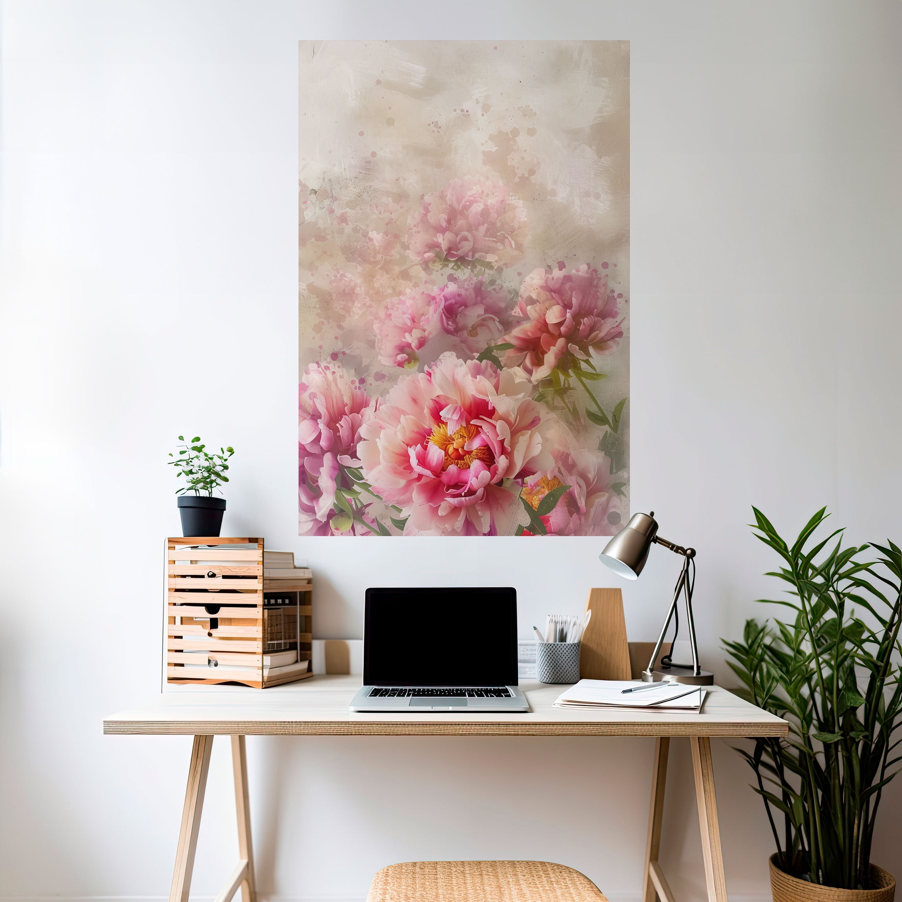PEONY WHISPER Vertikales Poster zum Abziehen und Aufkleben