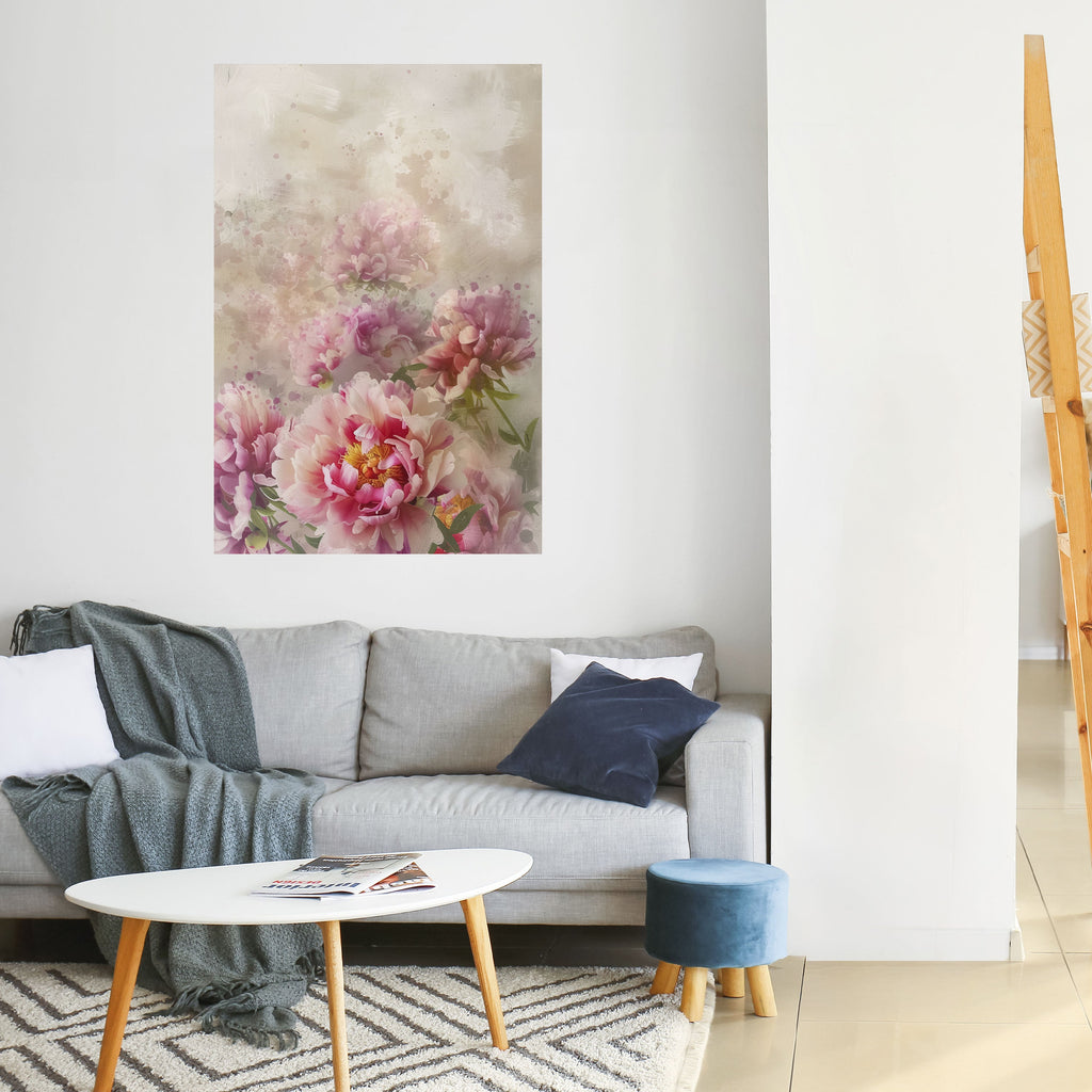 PEONY WHISPER Vertikales Poster zum Abziehen und Aufkleben
