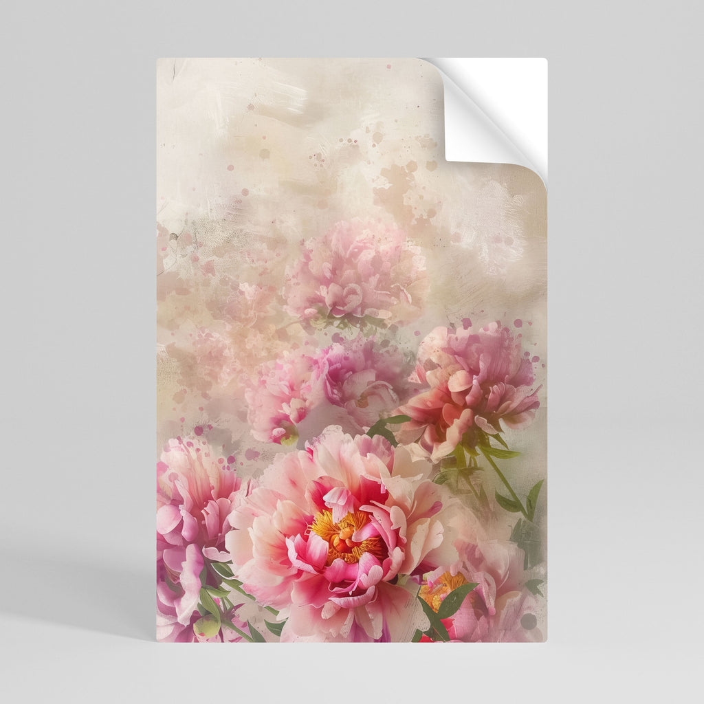 PEONY WHISPER Vertikales Poster zum Abziehen und Aufkleben