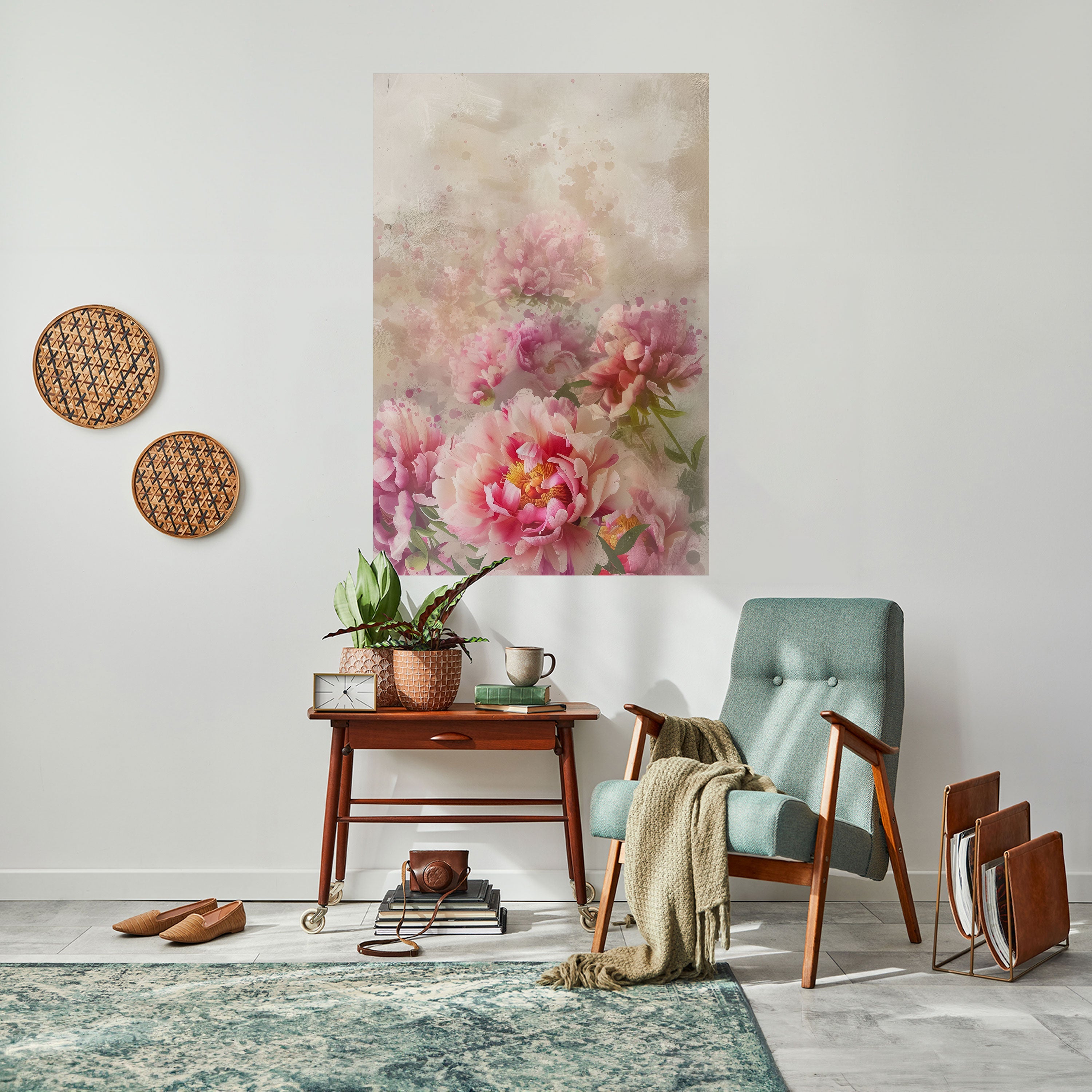PEONY WHISPER Vertikales Poster zum Abziehen und Aufkleben