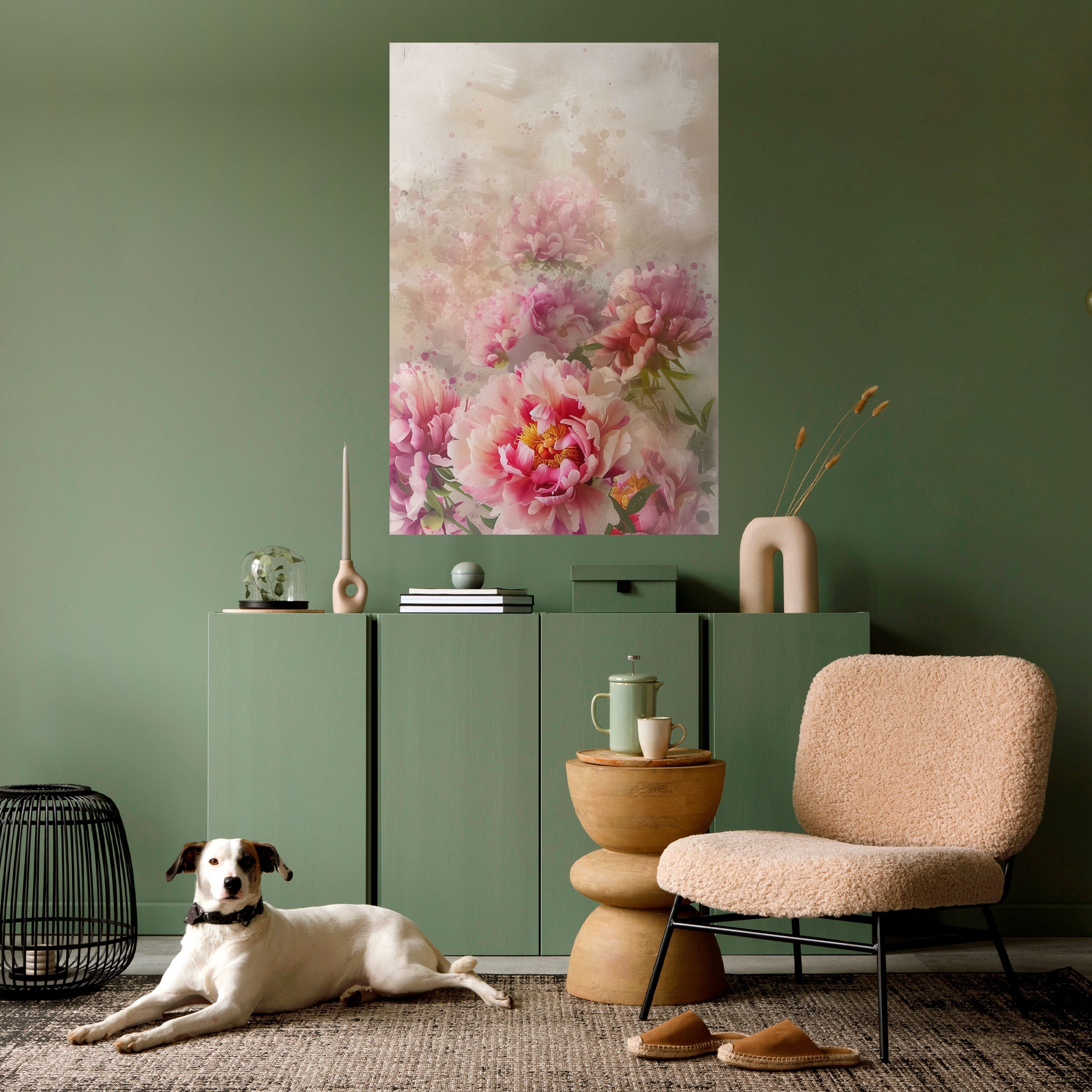 PEONY WHISPER Vertikales Poster zum Abziehen und Aufkleben