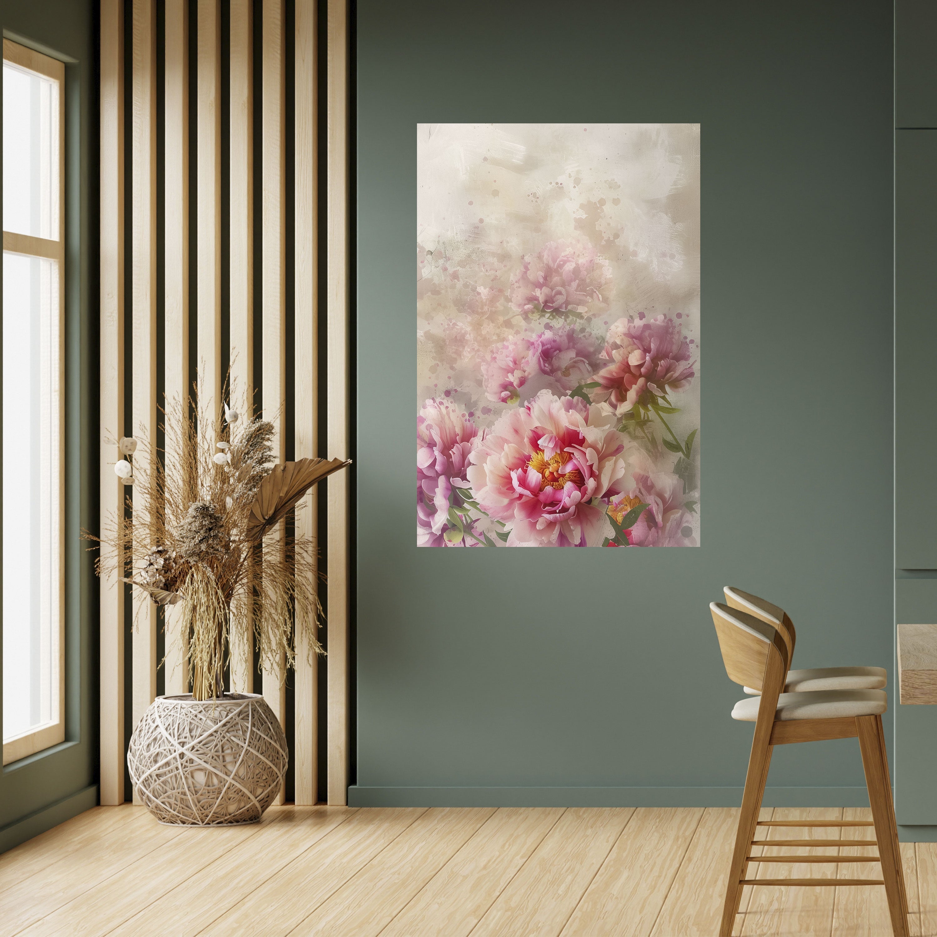 PEONY WHISPER Vertikales Poster zum Abziehen und Aufkleben
