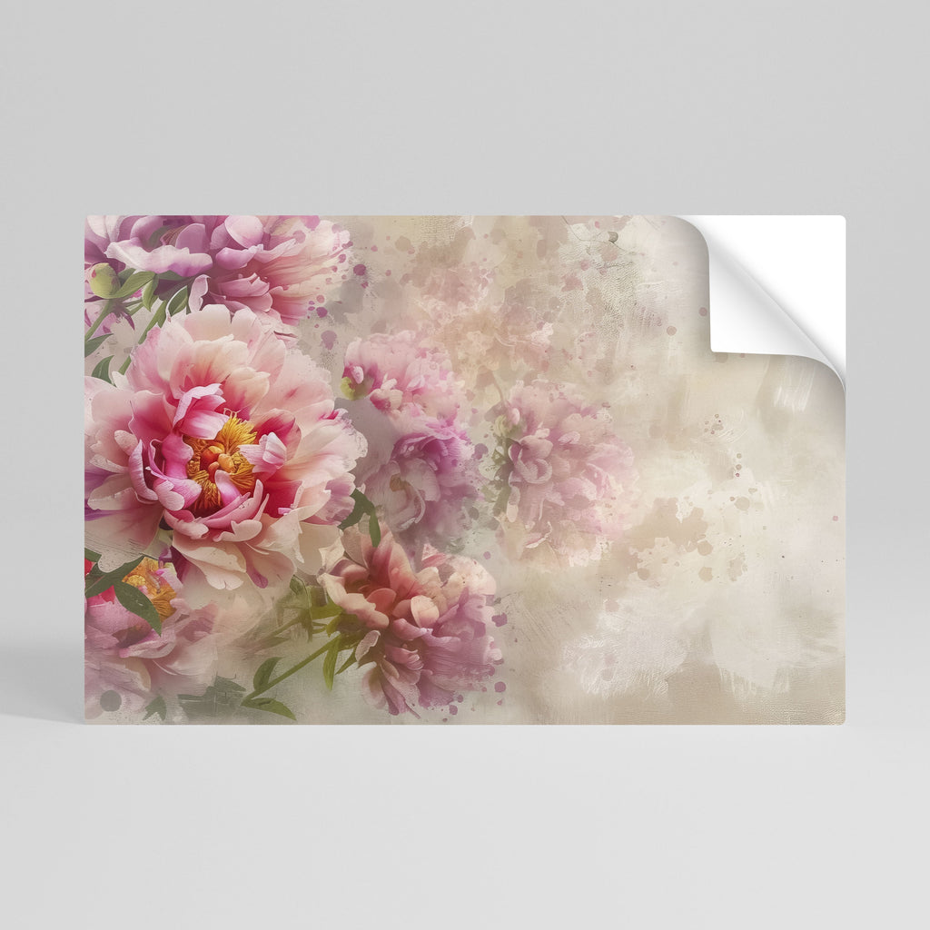 Horizontales Poster „PEONY WHISPER“ zum Abziehen und Aufkleben