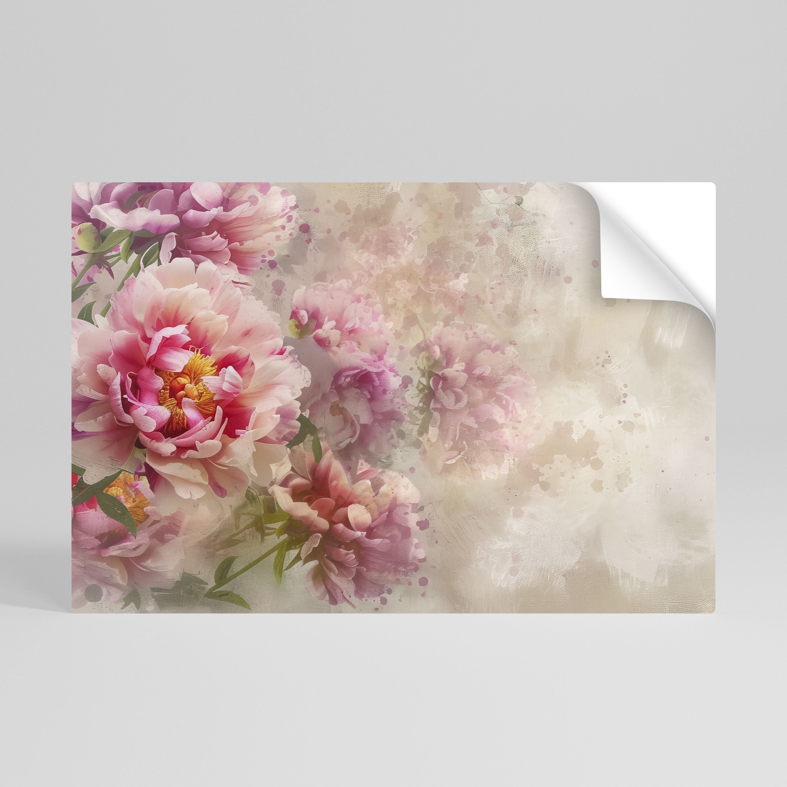 Horizontales Poster „PEONY WHISPER“ zum Abziehen und Aufkleben