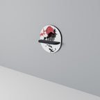 CHERRY SHADOWS Ovales Kunstregal in Schwarz