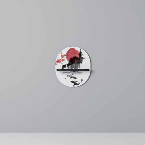 CHERRY SHADOWS Ovales Kunstregal in Schwarz