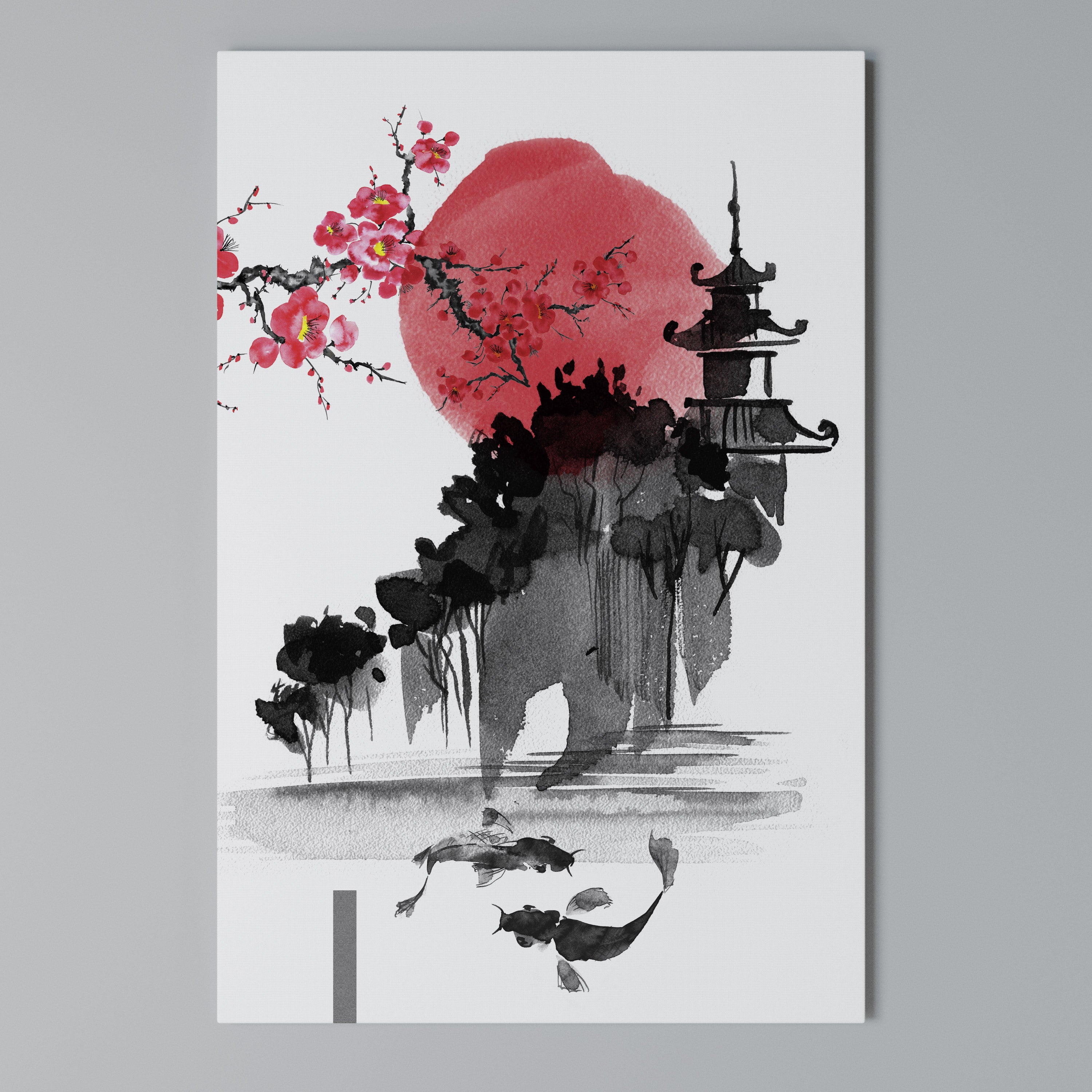 CHERRY SHADOWS Vertical Canvas Print