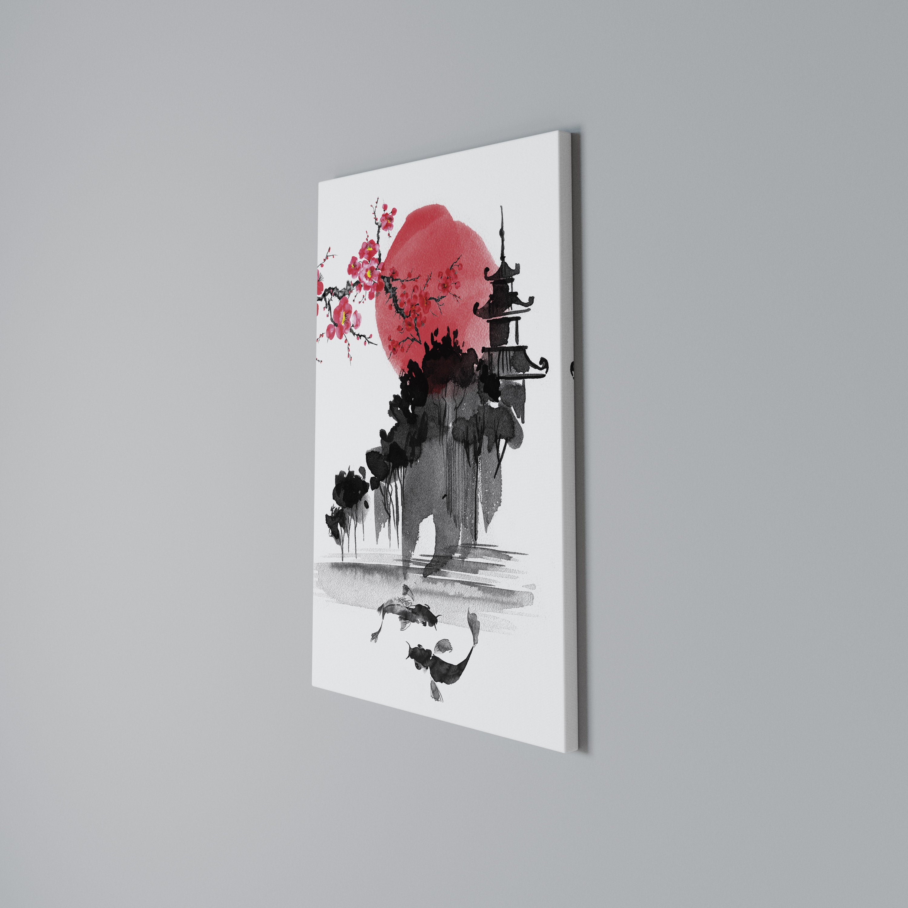 CHERRY SHADOWS Vertical Canvas Print