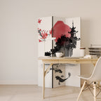 CHERRY SHADOWS Dekorativer Paravent - 3-teilig