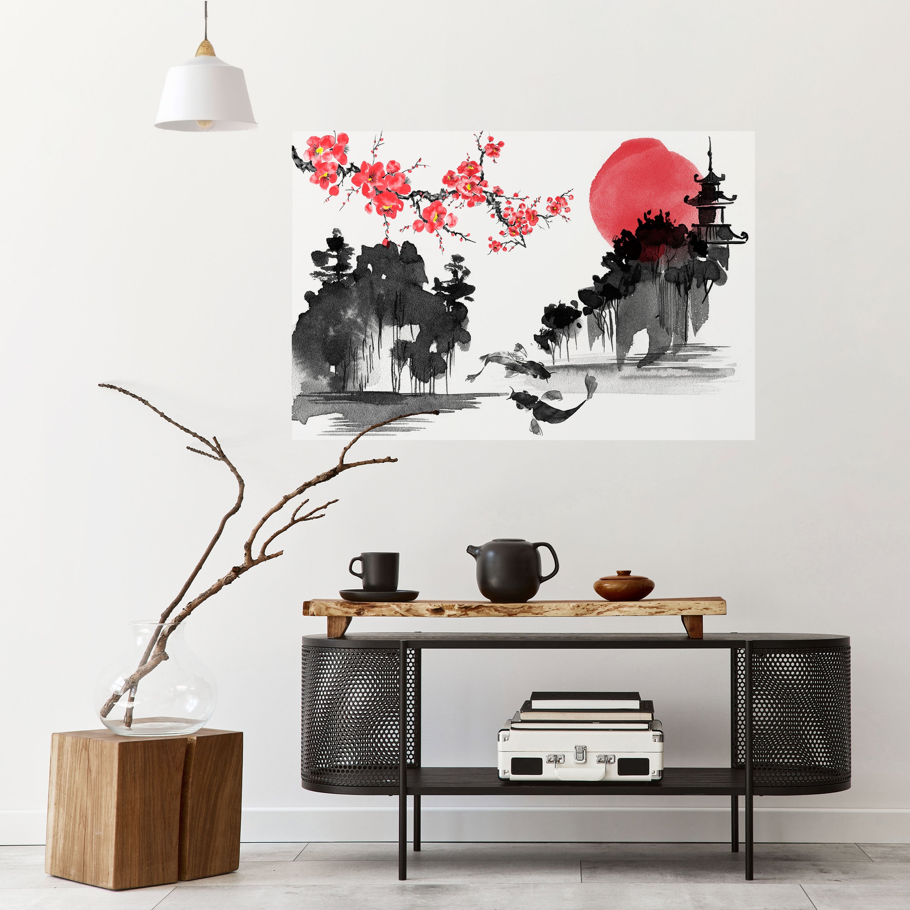 CHERRY SHADOWS Horizontales Poster zum Abziehen und Aufkleben