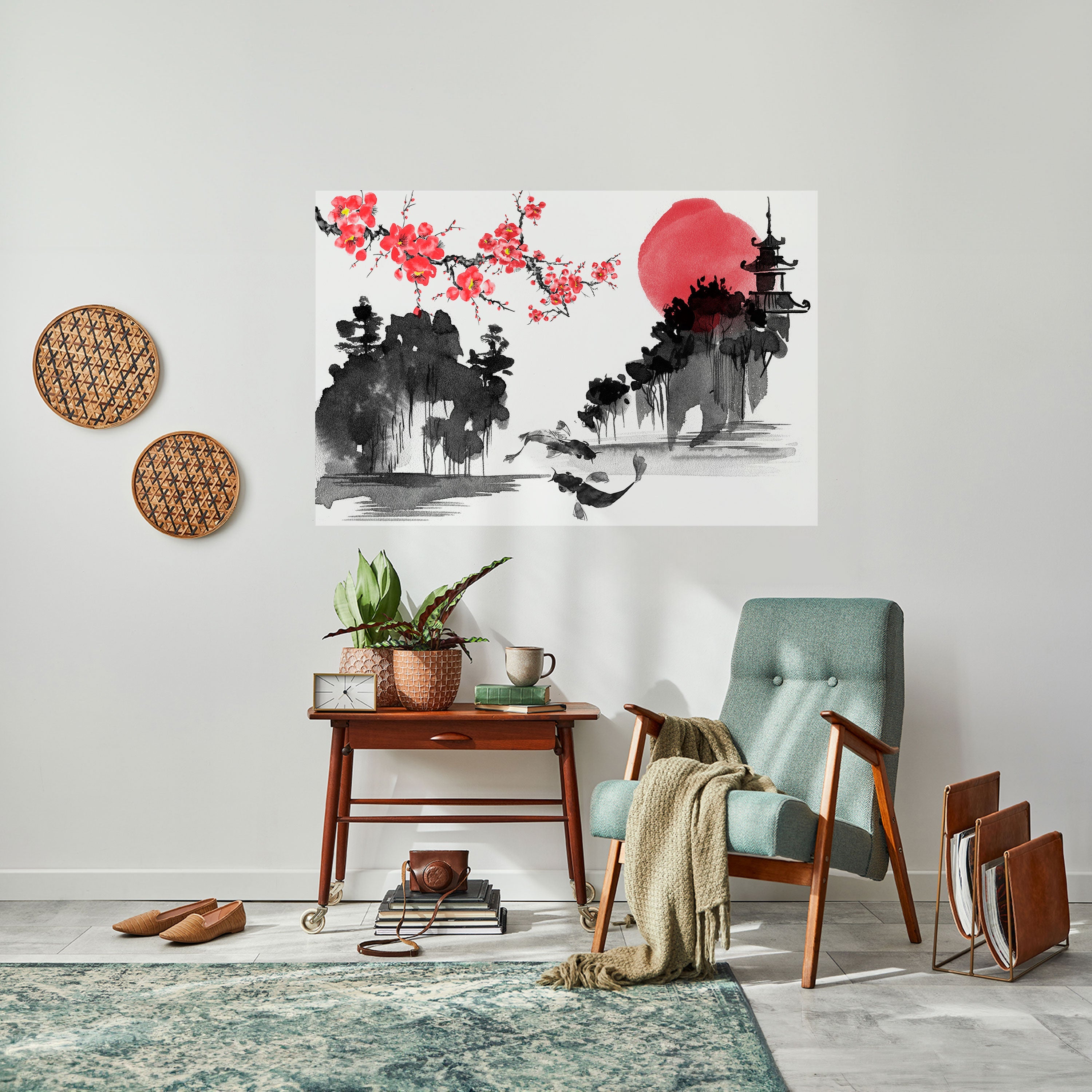 CHERRY SHADOWS Horizontales Poster zum Abziehen und Aufkleben