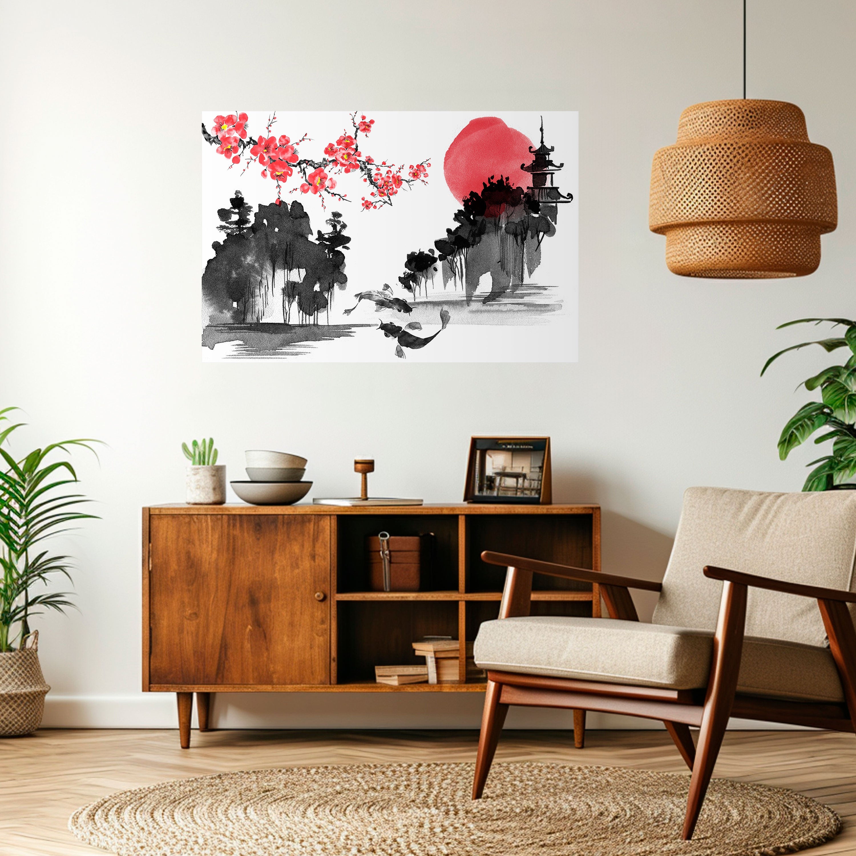 CHERRY SHADOWS Horizontales Poster zum Abziehen und Aufkleben