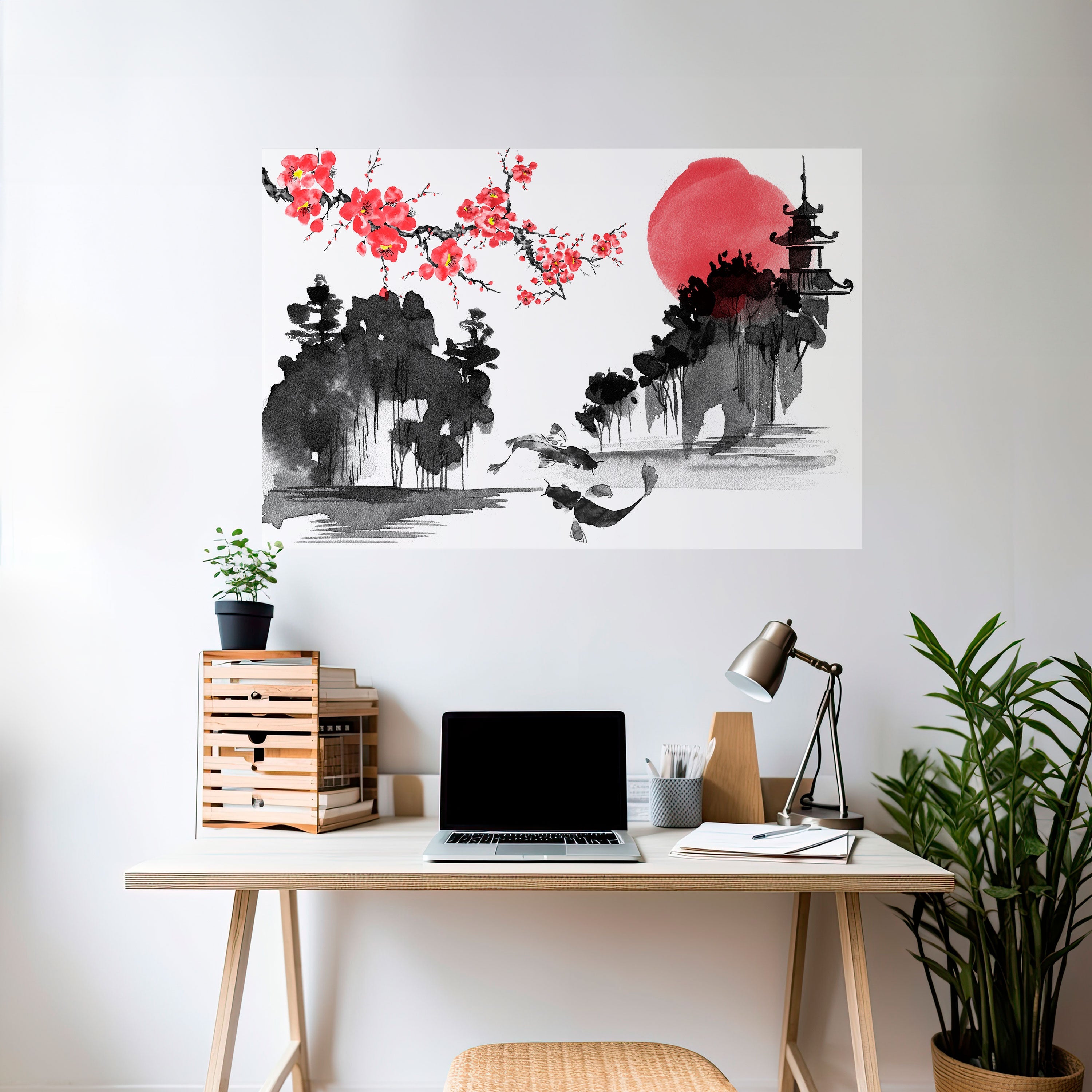CHERRY SHADOWS Horizontales Poster zum Abziehen und Aufkleben