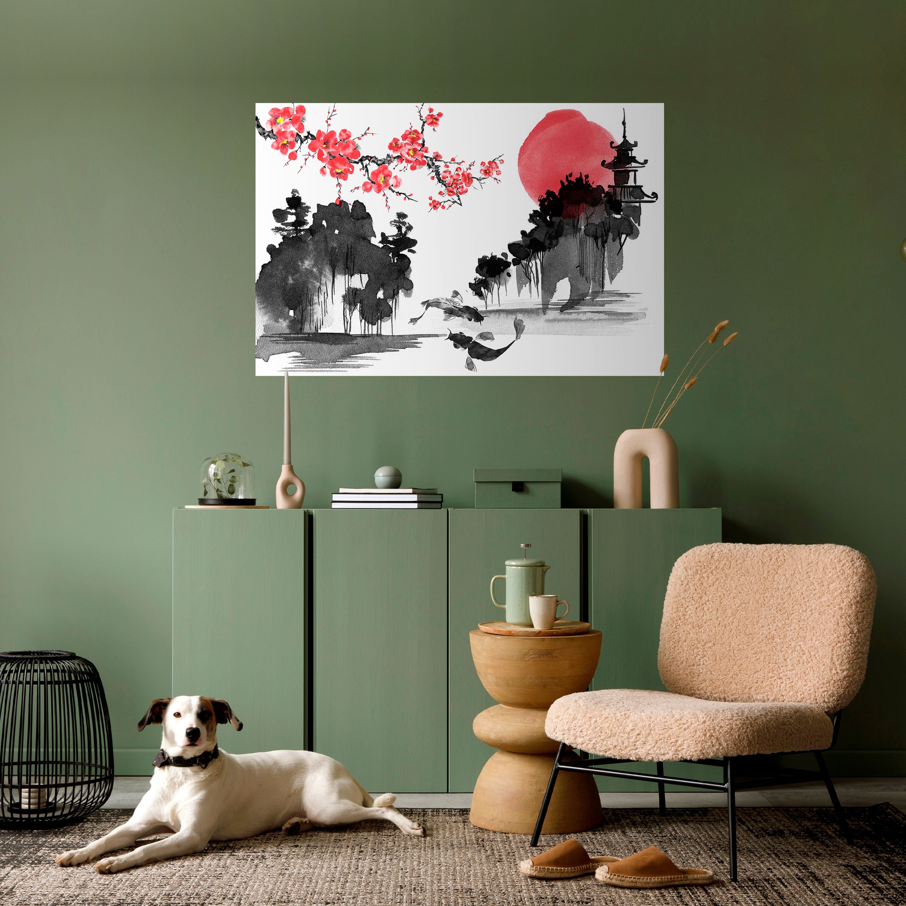 CHERRY SHADOWS Horizontales Poster zum Abziehen und Aufkleben
