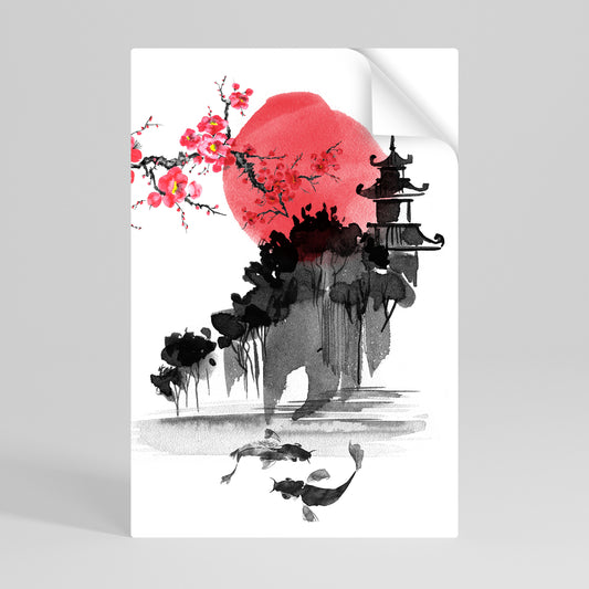 CHERRY SHADOWS Selbstklebendes Poster - Hochformat