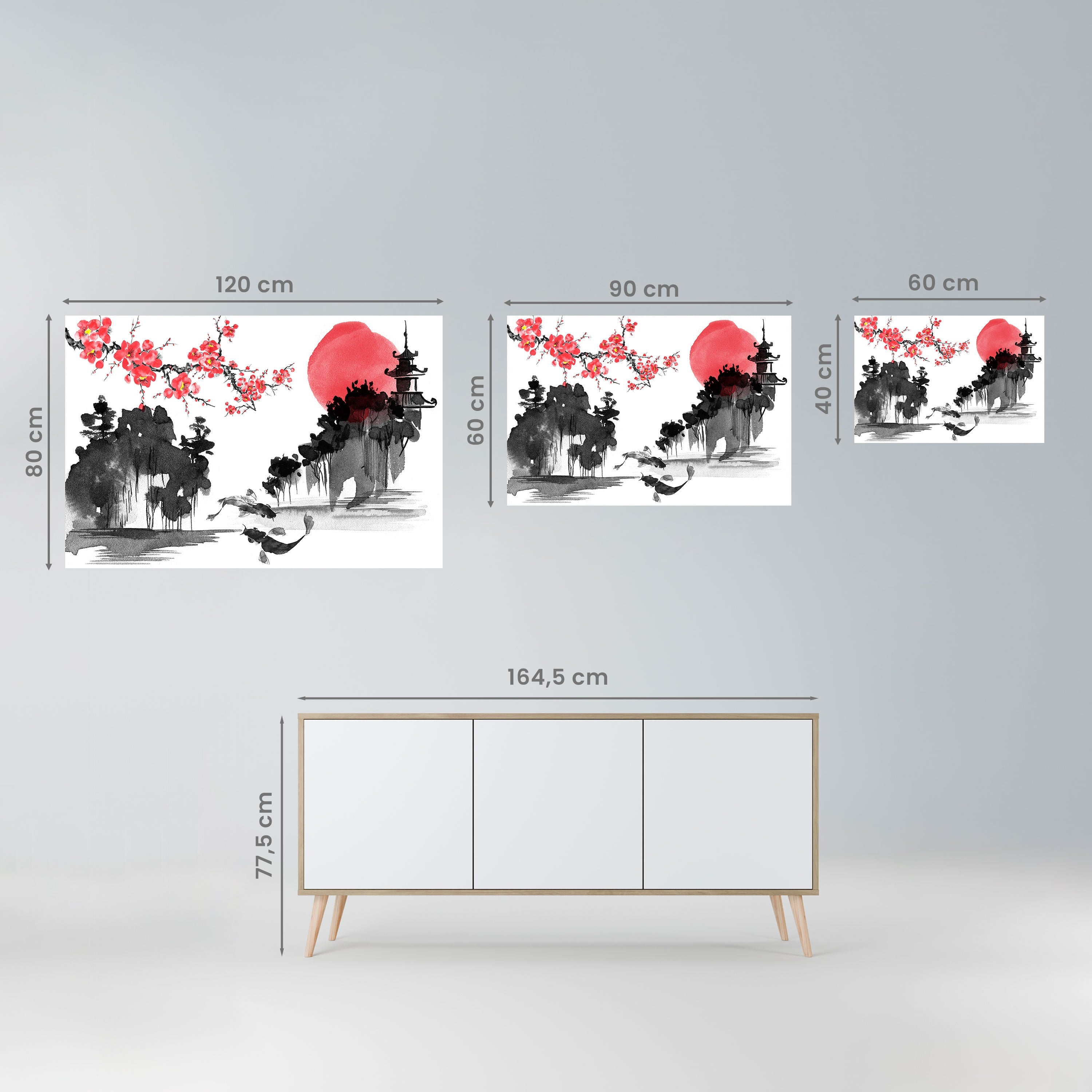 CHERRY SHADOWS Horizontales Poster zum Abziehen und Aufkleben