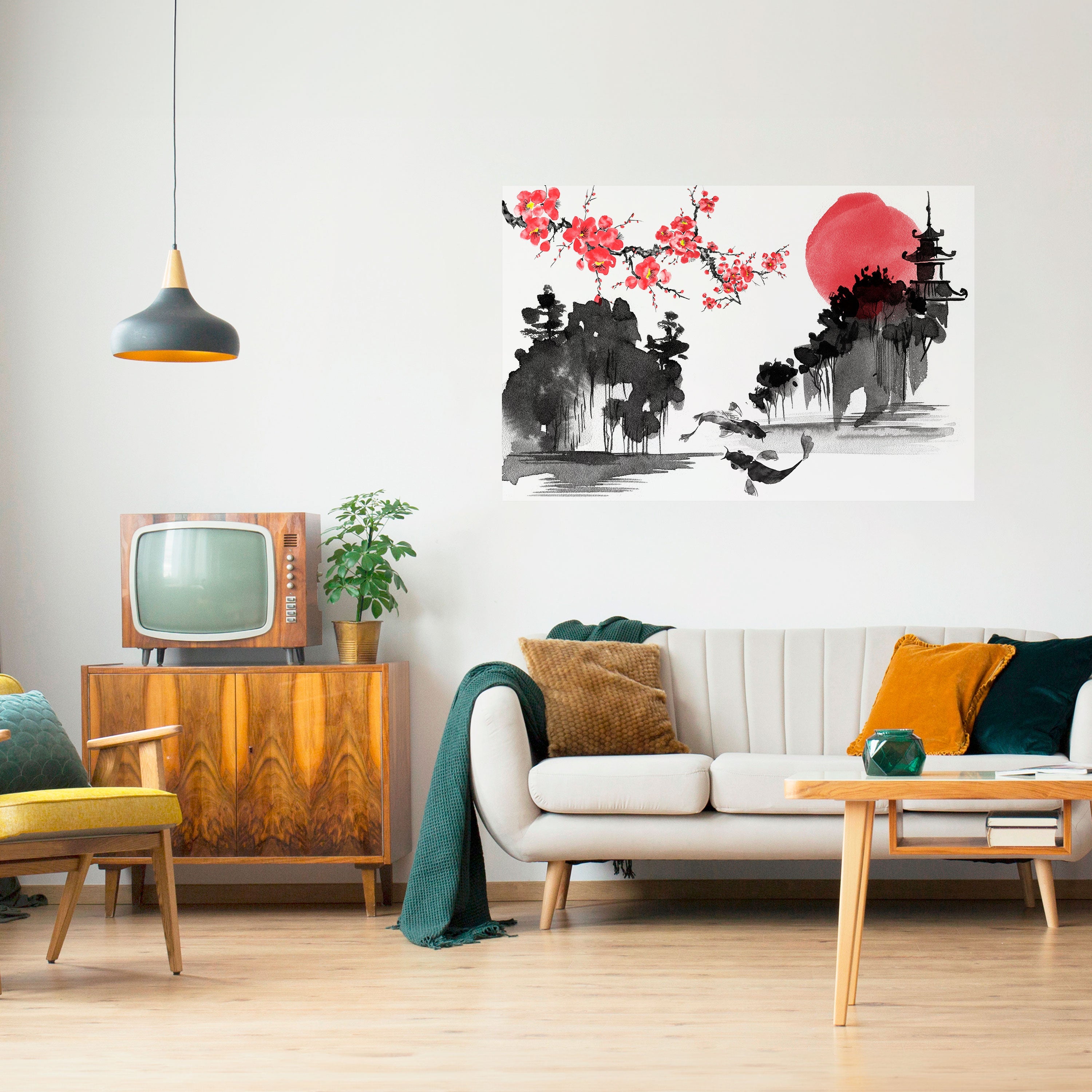 CHERRY SHADOWS Horizontales Poster zum Abziehen und Aufkleben