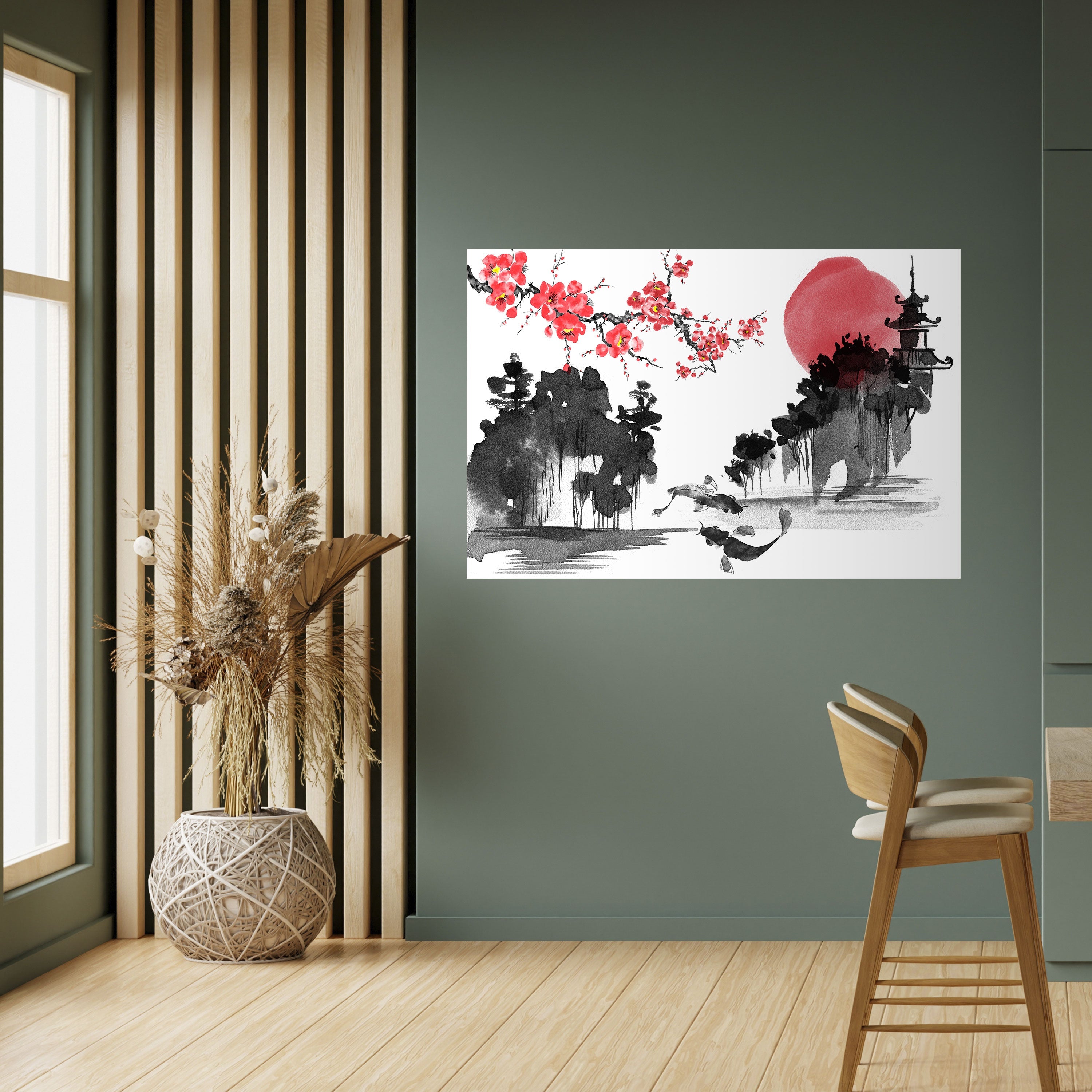 CHERRY SHADOWS Horizontales Poster zum Abziehen und Aufkleben