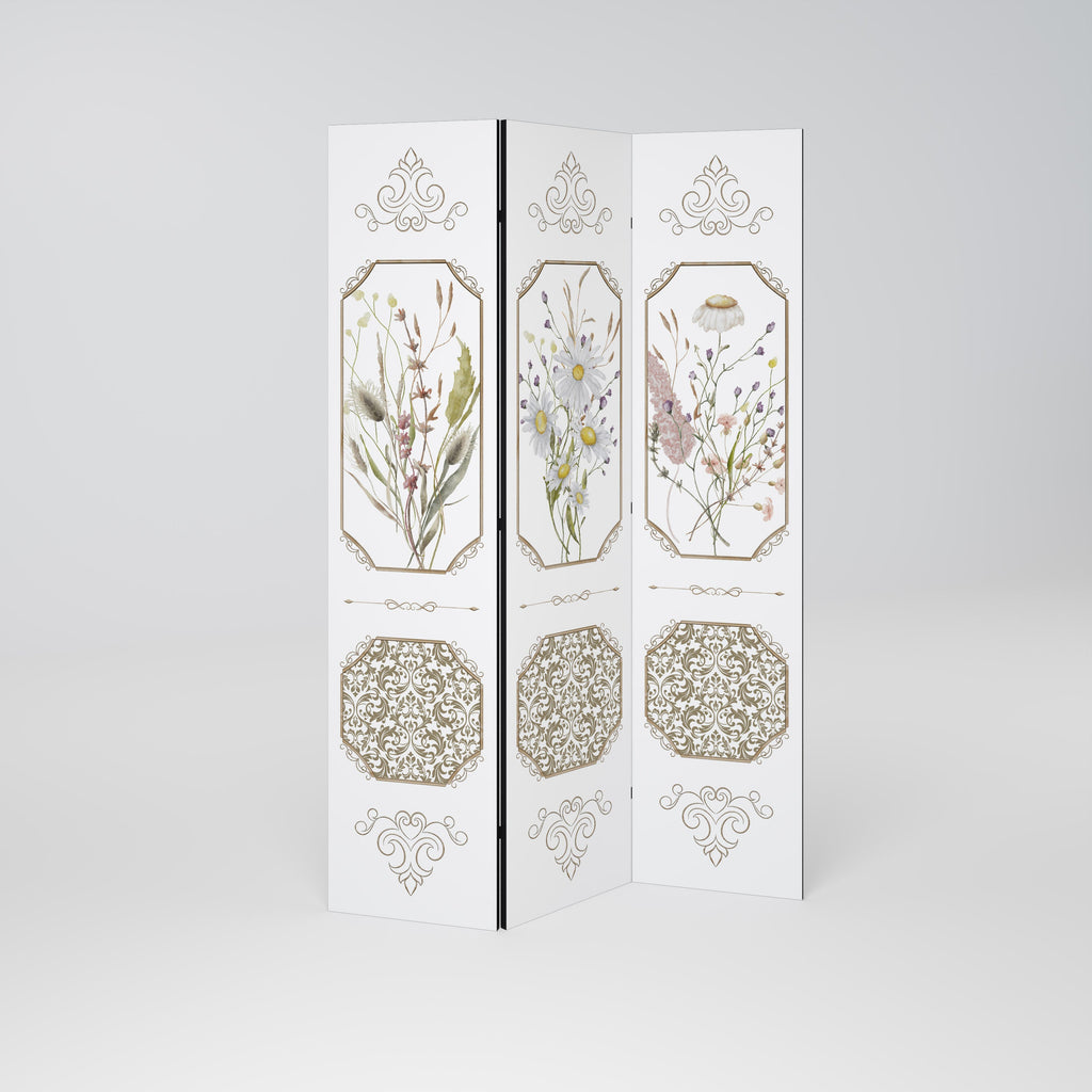 ELEGANTER BOTANISCHER WANDTEPPICH Dekorativer 3-teiliger Raumteiler