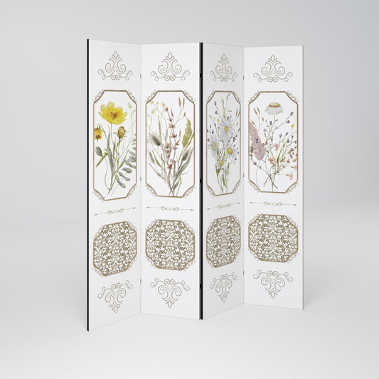 ELEGANT BOTANICAL TAPESTRY 4-teiliger Paravent
