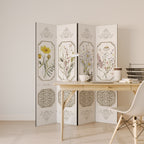 ELEGANT BOTANICAL TAPESTRY 4-teiliger Paravent