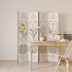 ELEGANT BOTANICAL TAPESTRY Dekorativer Paravent - 4-teilig
