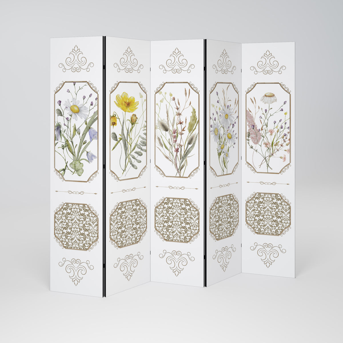 ELEGANT BOTANICAL TAPESTRY 5-teiliger Paravent