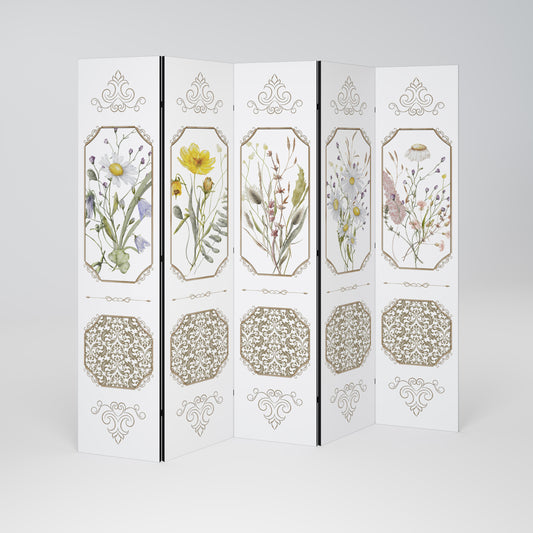 ELEGANT BOTANICAL TAPESTRY 5-teiliger Paravent