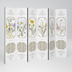 ELEGANT BOTANICAL TAPESTRY Decorative 6-Panel Room Divider