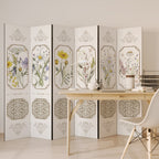 ELEGANT BOTANICAL TAPESTRY Decorative 6-Panel Room Divider