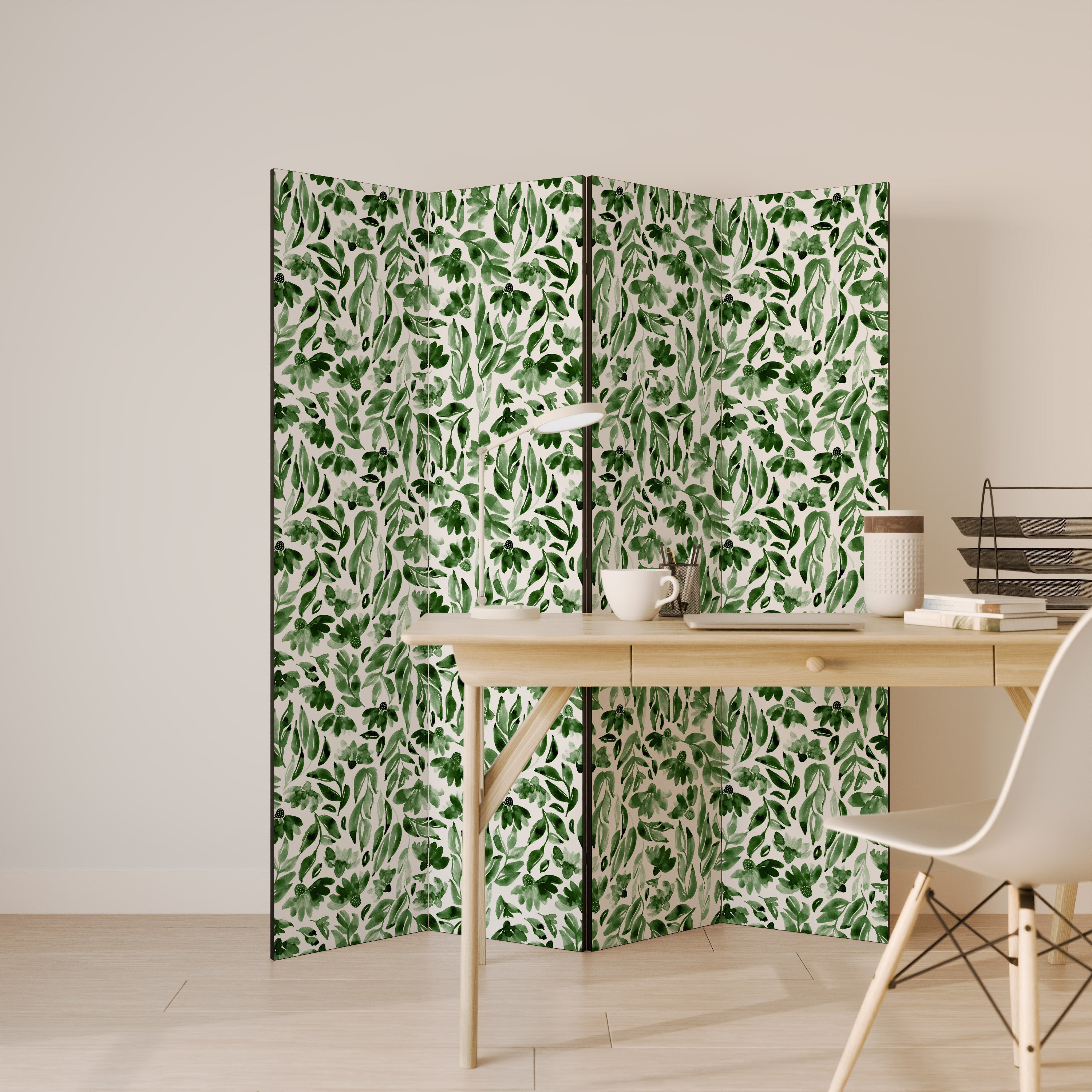 LEAFY LAYERS Dekorativer 4-teiliger Raumteiler