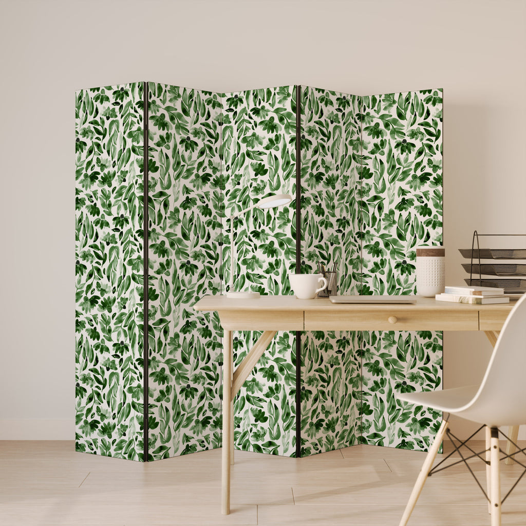 LEAFY LAYERS Dekorativer 5-teiliger Raumteiler