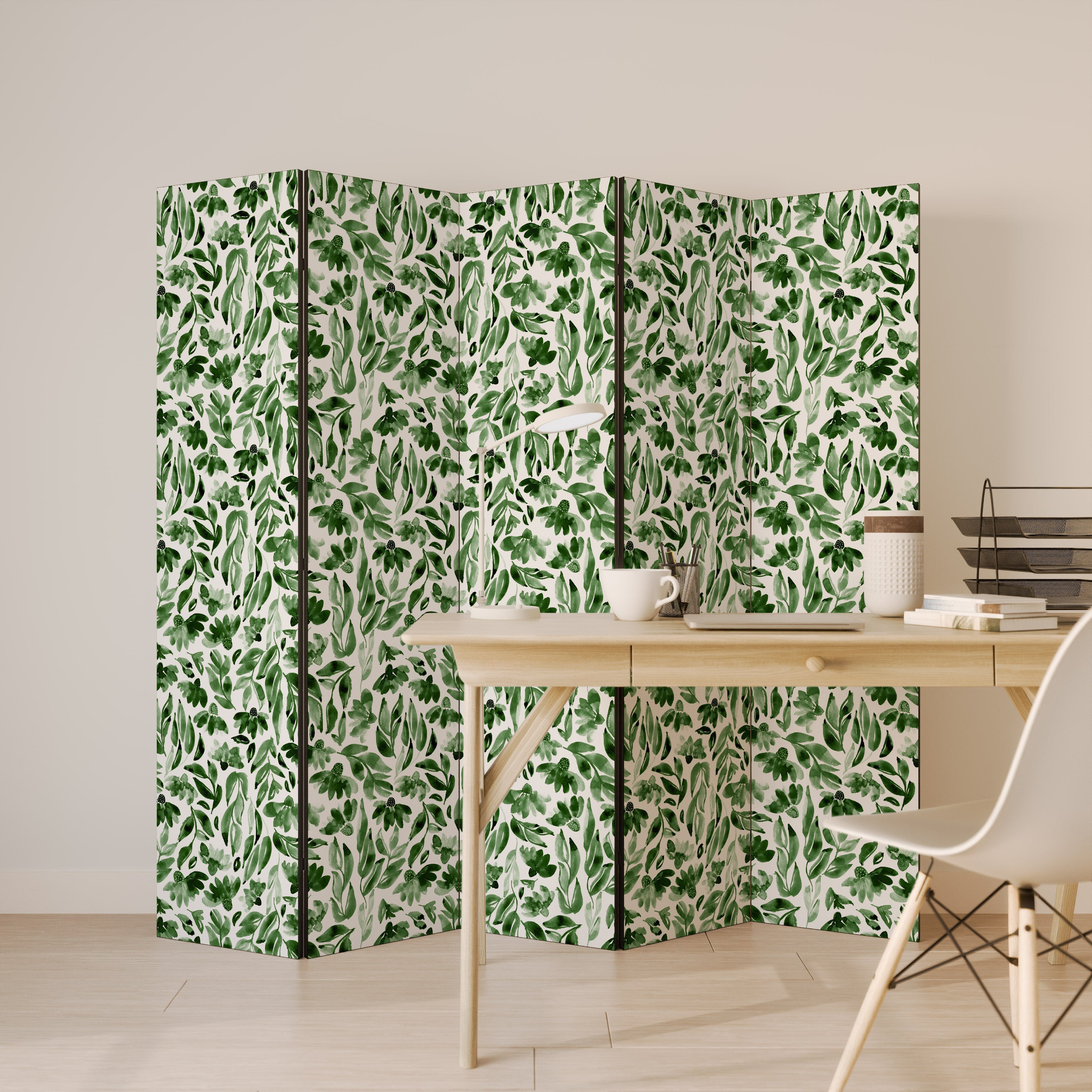 LEAFY LAYERS Dekorativer 5-teiliger Raumteiler