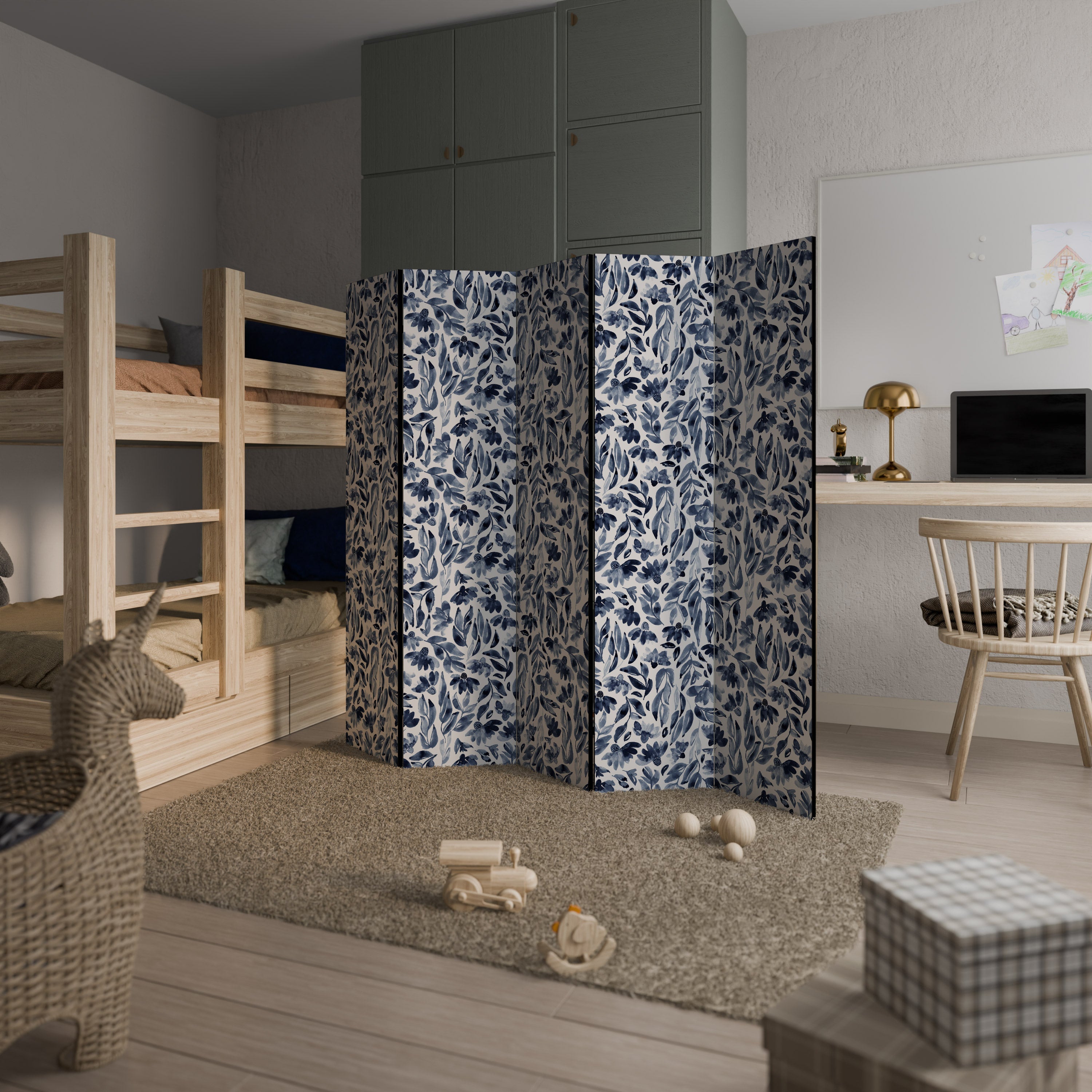 FLORAL FANTASY FABLE Dekorativer 5-teiliger Raumteiler