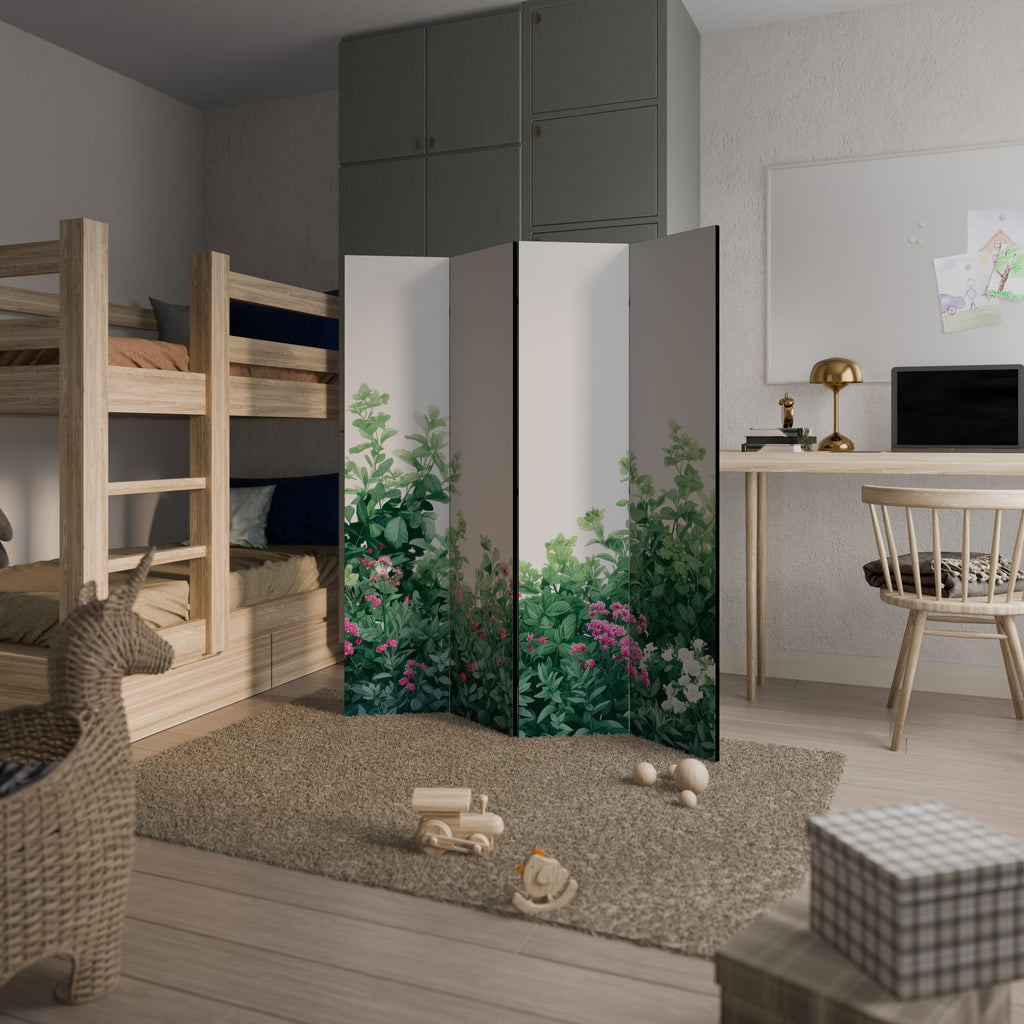 FLORAL SERENITY BARRIER Dekorativer 4-teiliger Raumteiler
