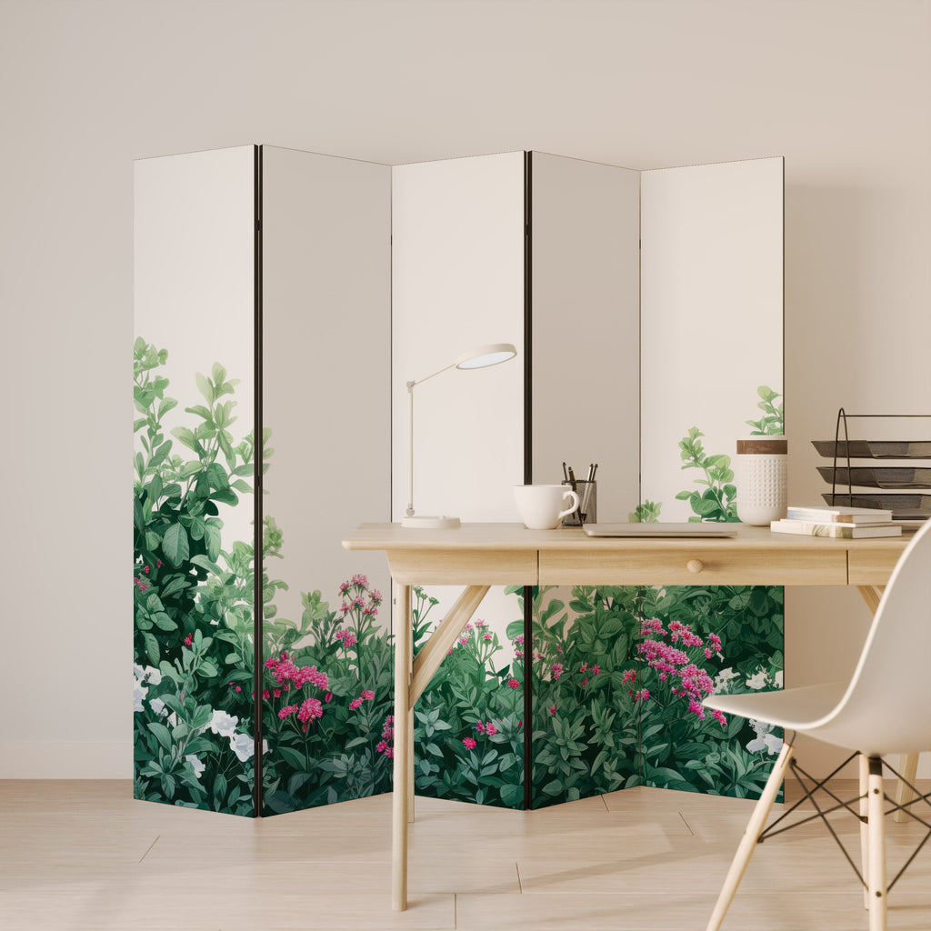 FLORAL SERENITY BARRIER Dekorativer 5-teiliger Raumteiler