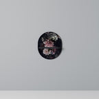 PURE BLOSSOM Ovales Kunstregal in Schwarz